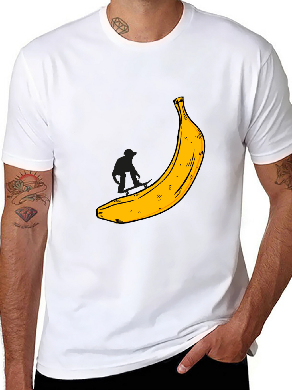 Banana Graphic T-Shirt - Black Cotton Tee