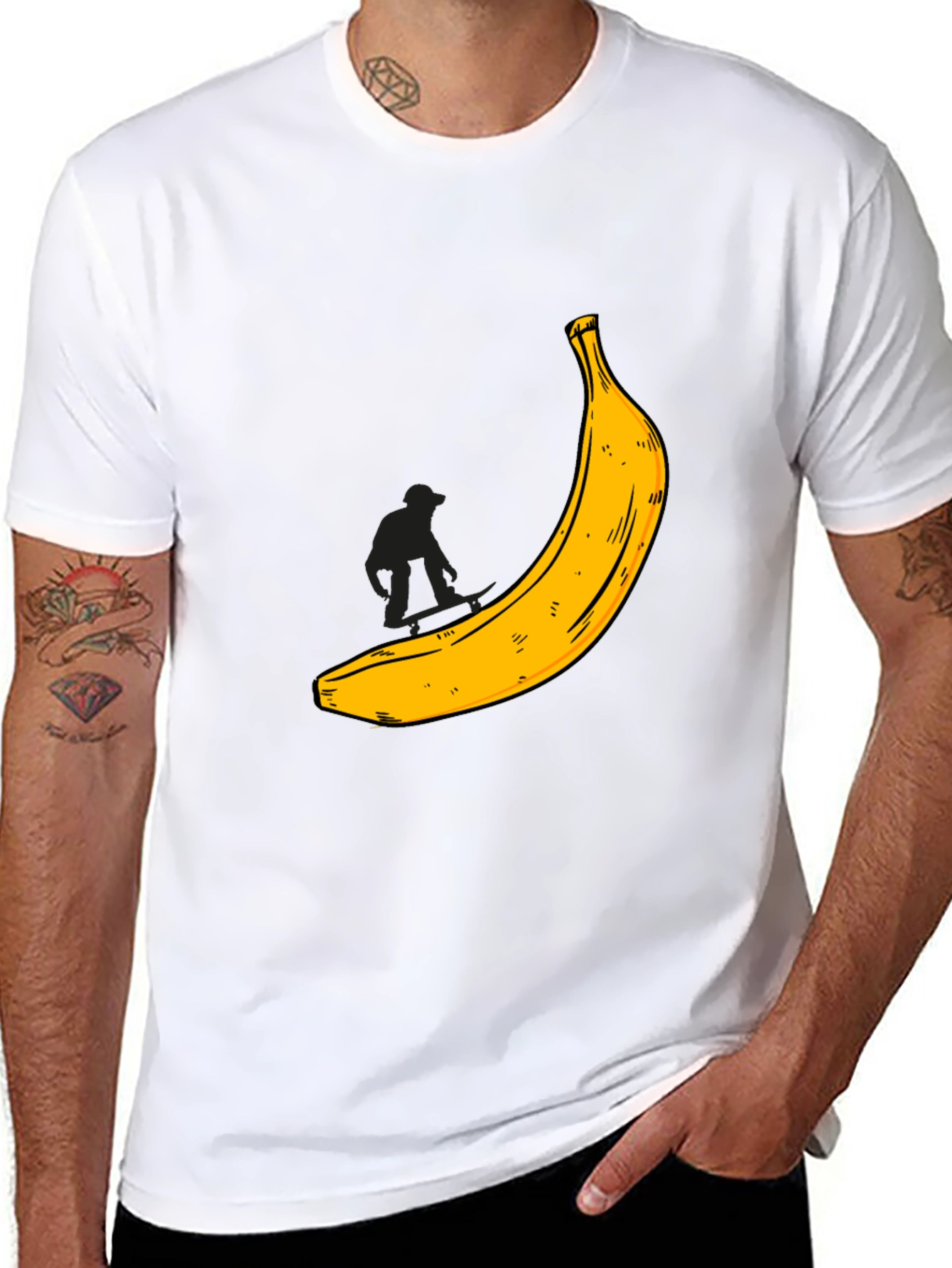 Banana Graphic T-Shirt - Black Cotton Tee