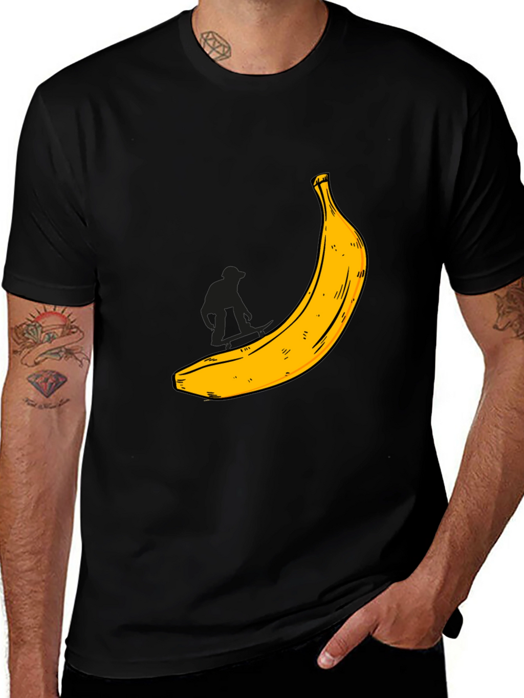 Banana Graphic T-Shirt - Black Cotton Tee