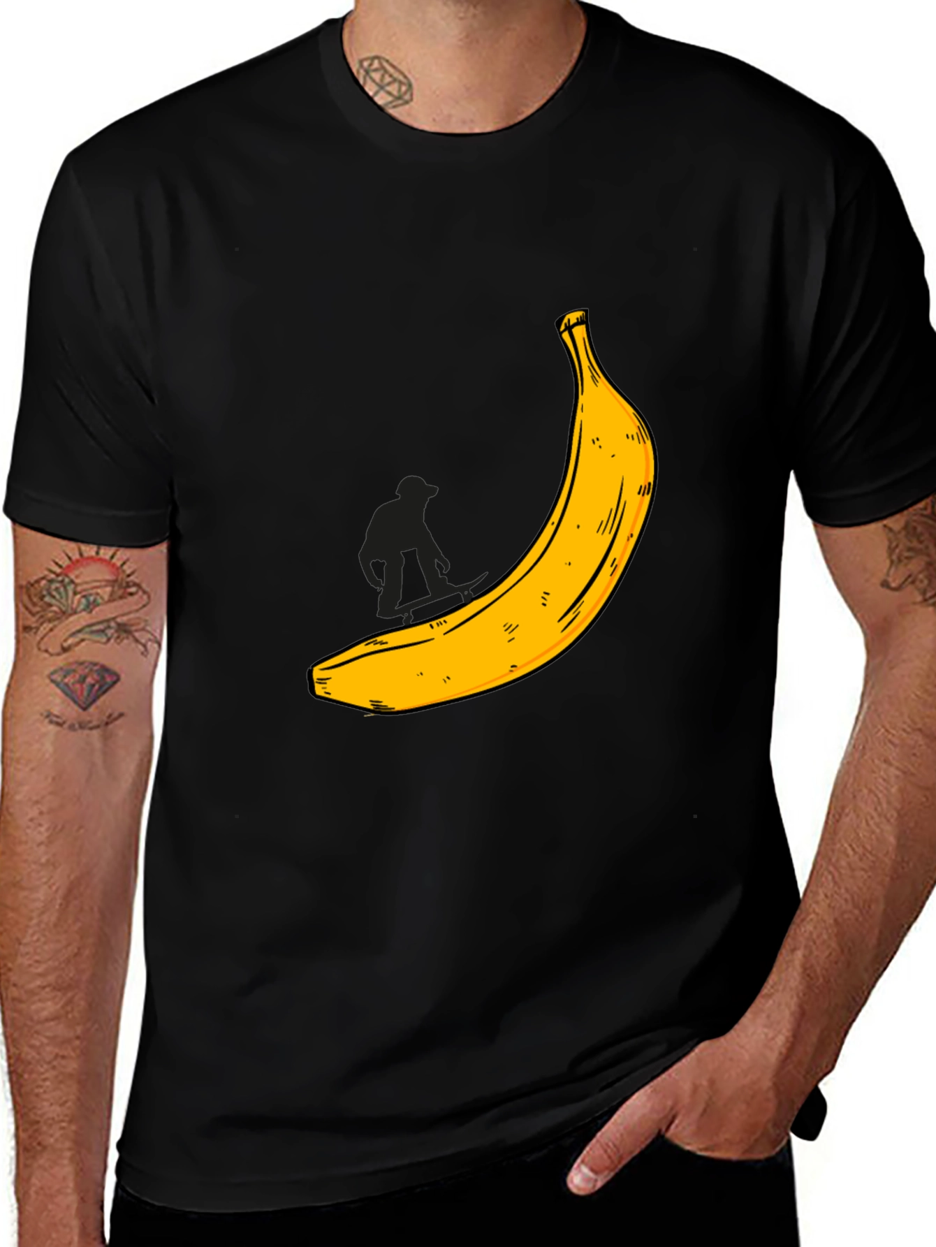 Banana Graphic T-Shirt - Black Cotton Tee