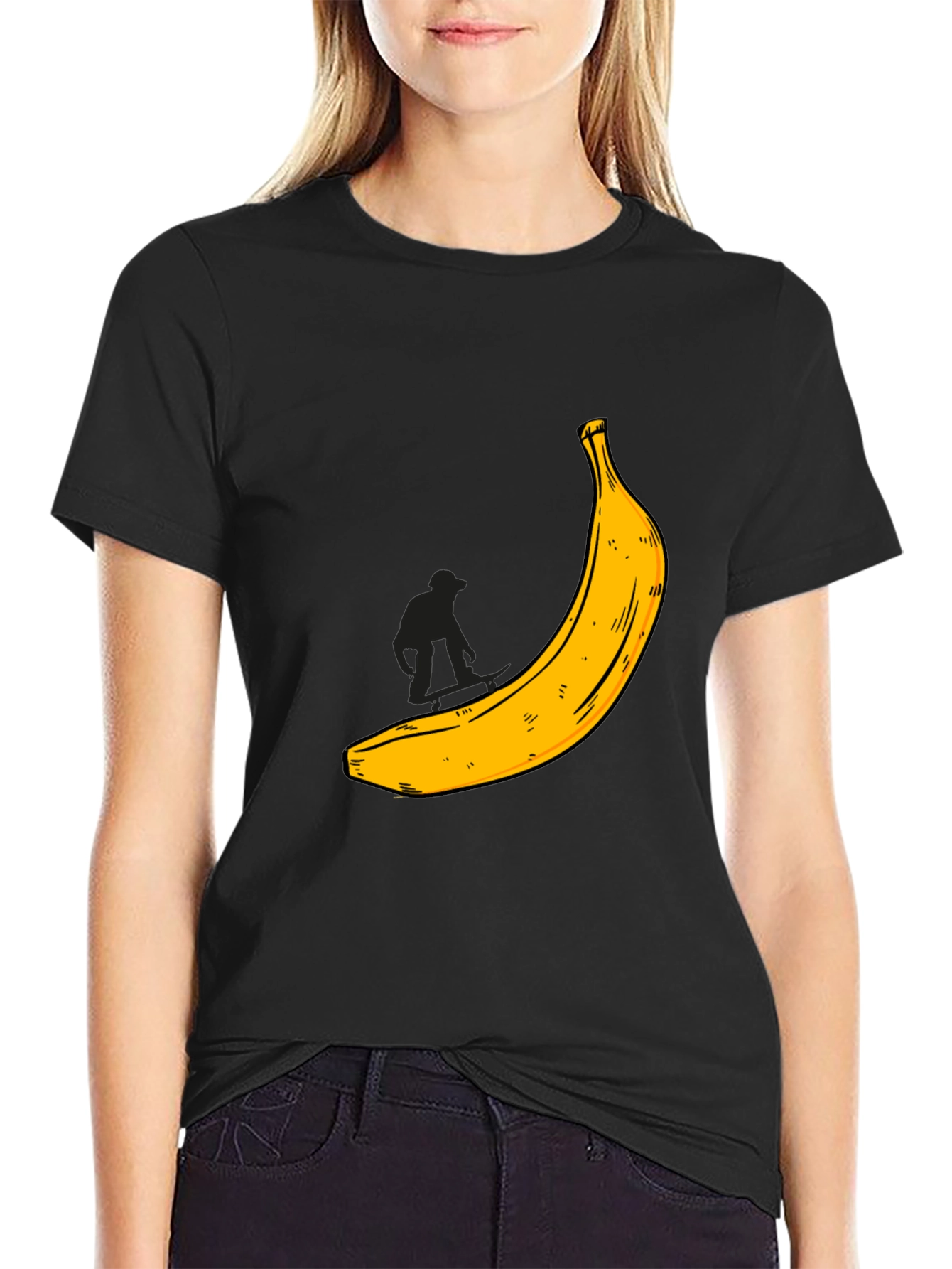 Banana Graphic T-Shirt - Black Cotton Tee