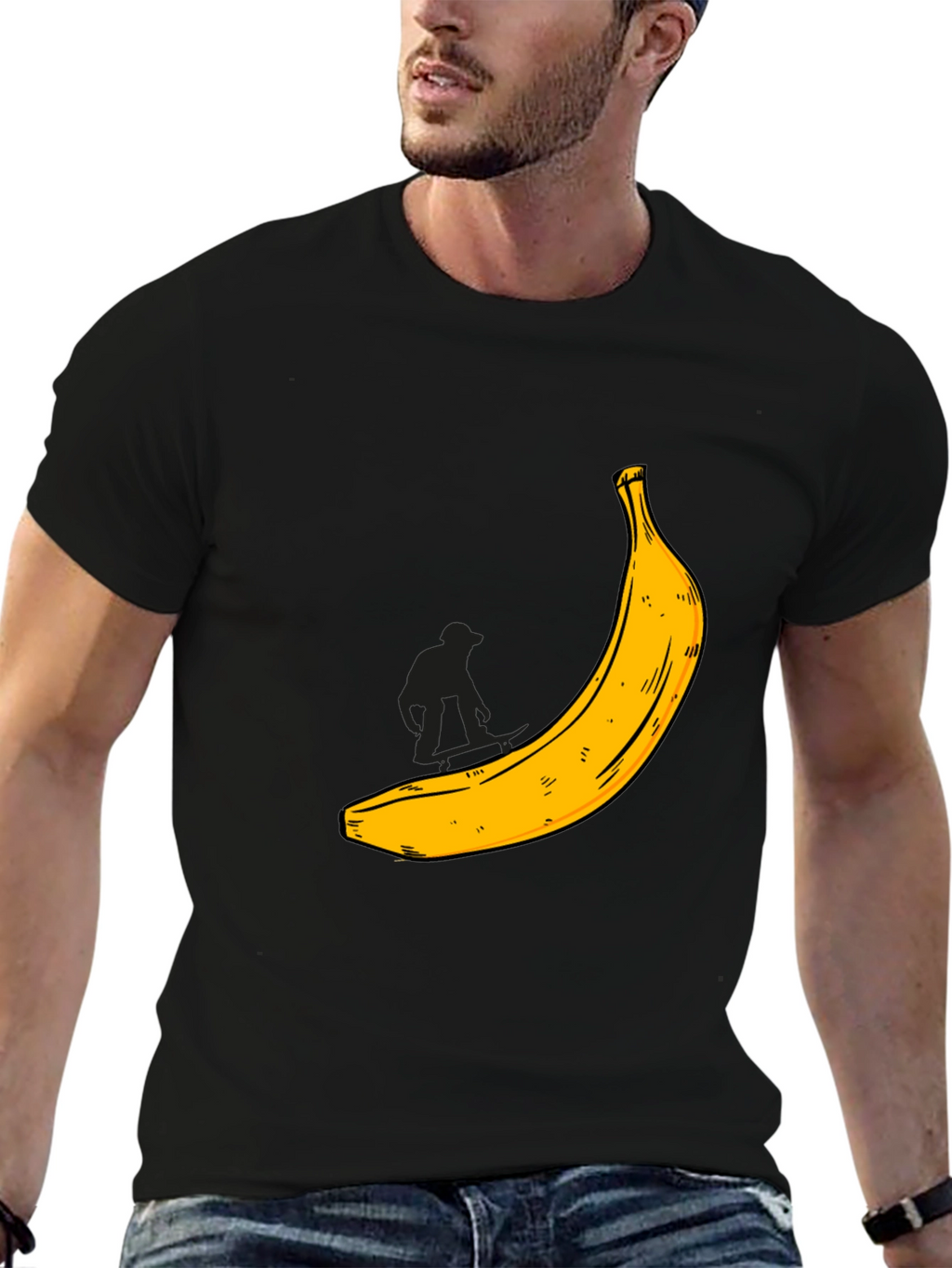 Banana Graphic T-Shirt - Black Cotton Tee