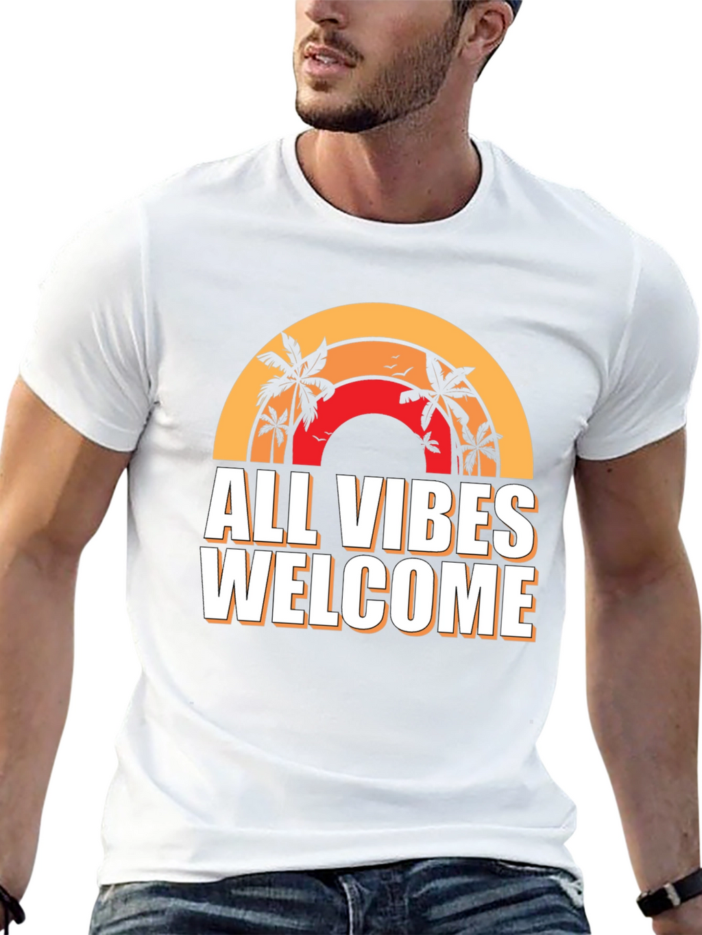 All Vibes Welcome Graphic Tee - Black