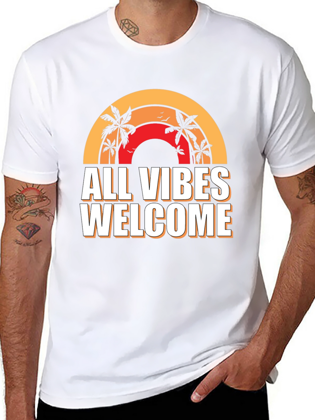 All Vibes Welcome Graphic Tee - Black