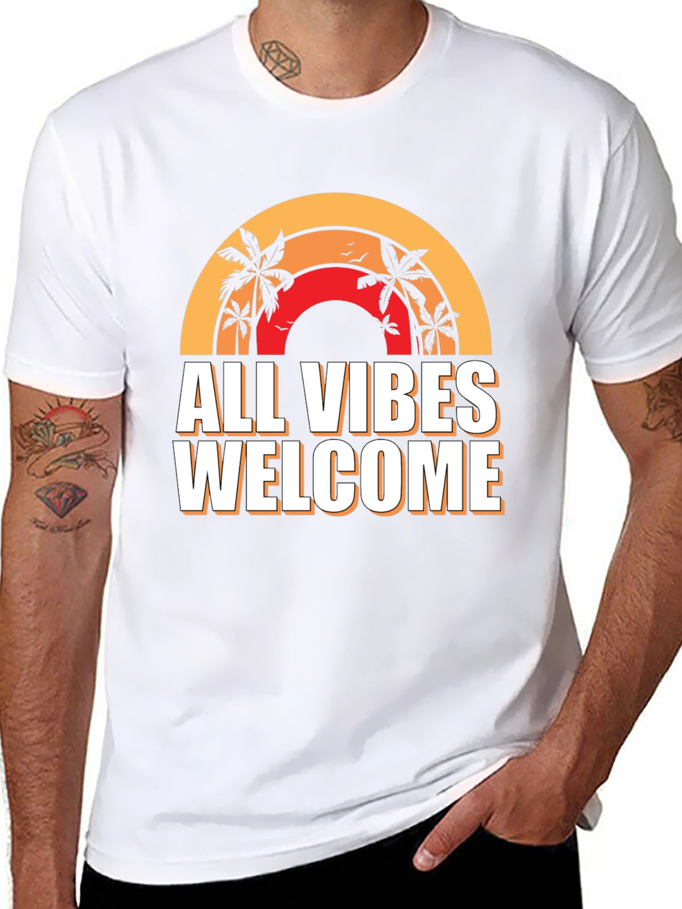 All Vibes Welcome Graphic Tee - Black