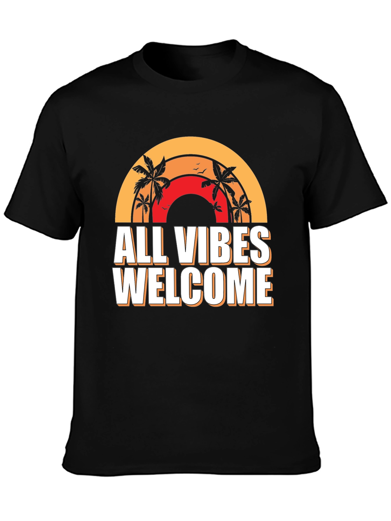 All Vibes Welcome Graphic Tee - Black