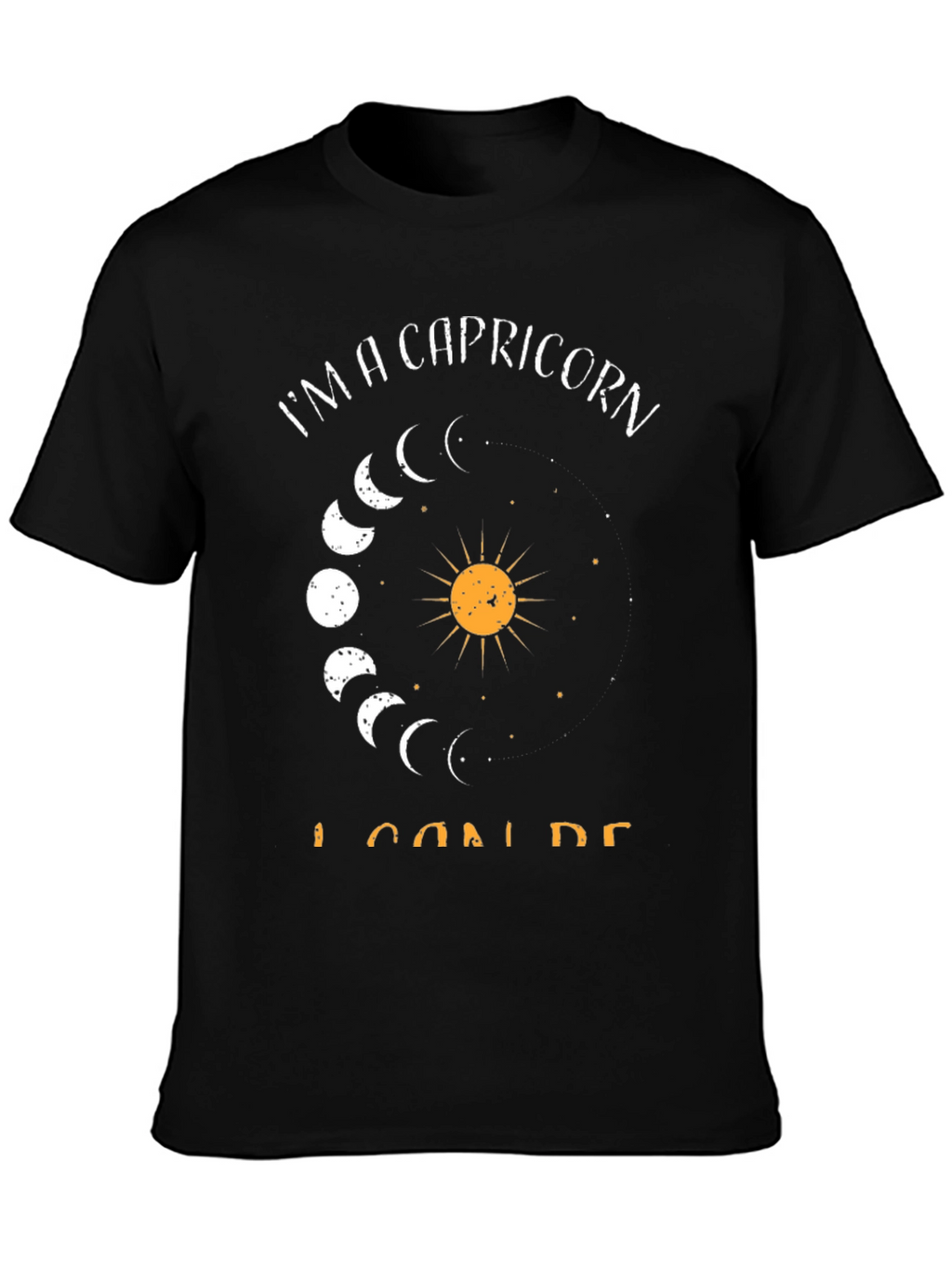 Capricorn Zodiac Graphic Tee - Black