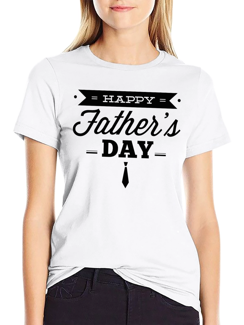 Happy Fathers Day Graphic Tee - Black