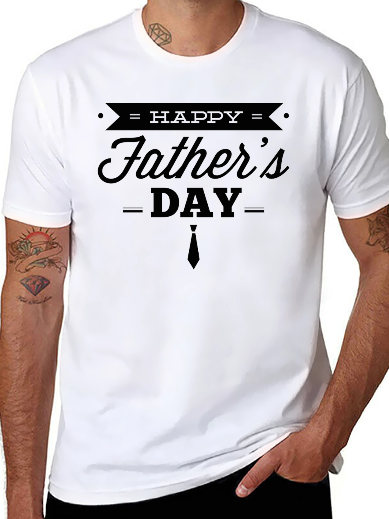 Happy Fathers Day Graphic Tee - Black