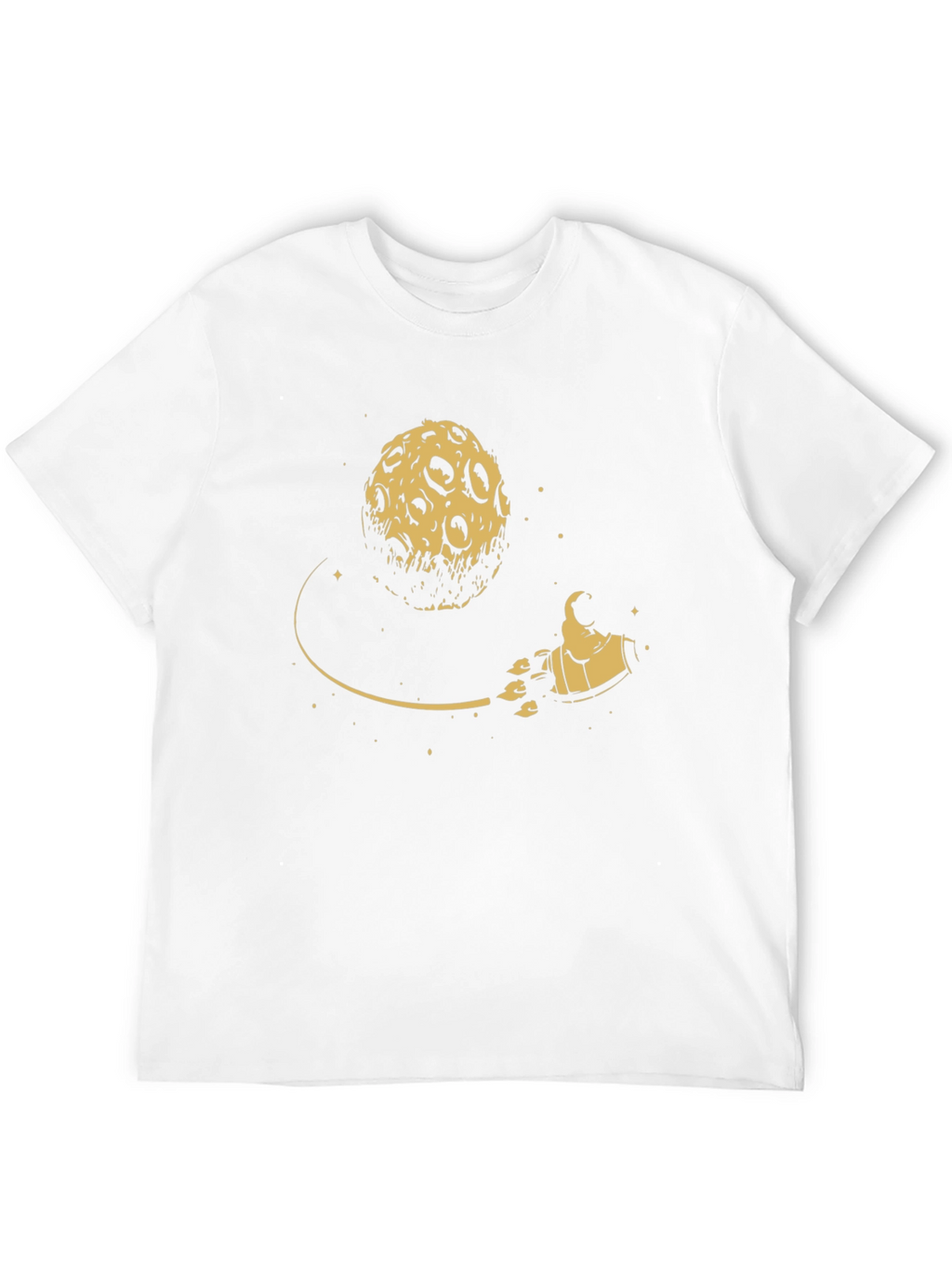 Moon Rocket Graphic Tee - Black Cotton