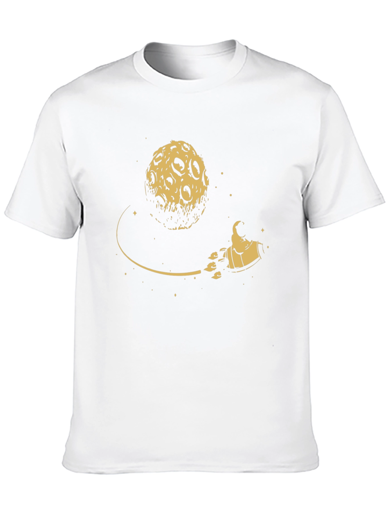 Moon Rocket Graphic Tee - Black Cotton