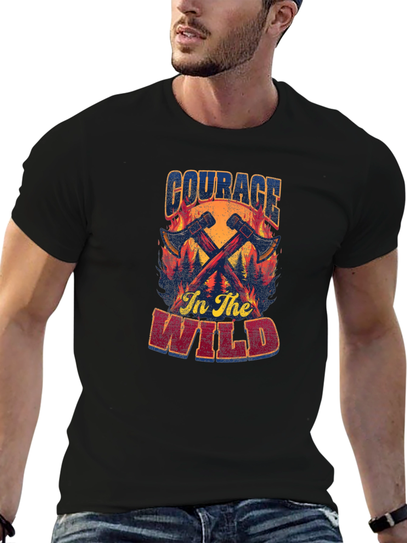 Courage in the Wild Graphic T-Shirt - Black