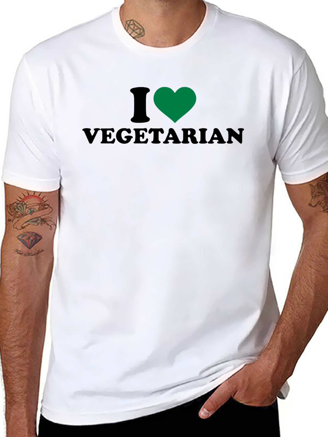 I Heart Vegetarian Black T-Shirt