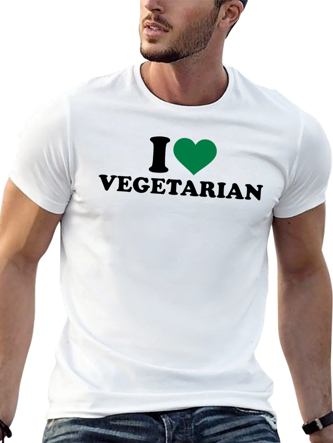 I Heart Vegetarian Black T-Shirt
