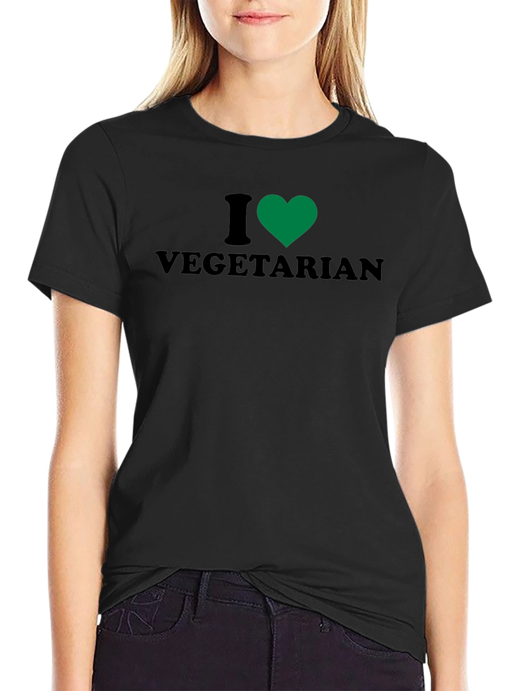 I Heart Vegetarian Black T-Shirt