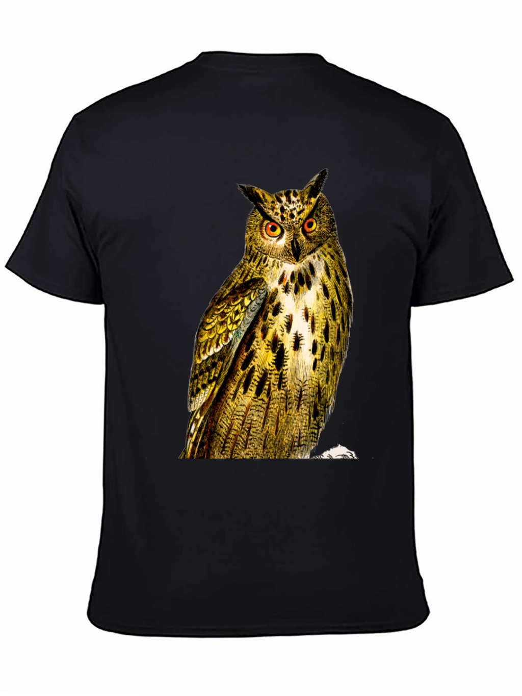 Owl Graphic Print Mens Black T-Shirt