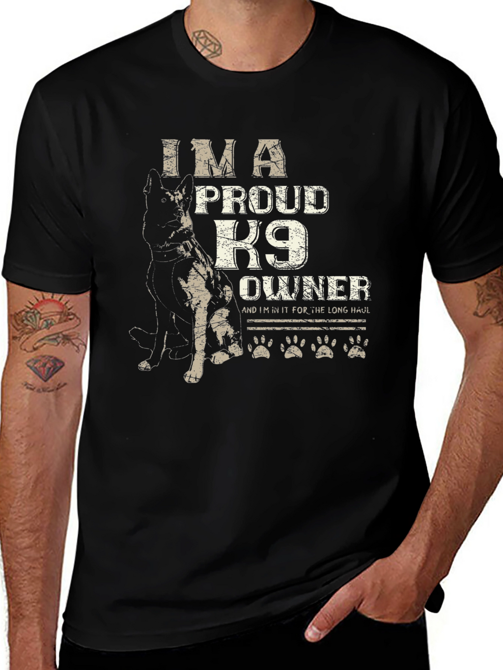 Im A Proud K9 Owner Black T-Shirt