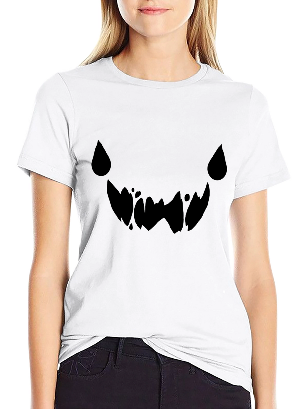 Spooky Grin Black Tee - Halloween Graphic T-Shirt