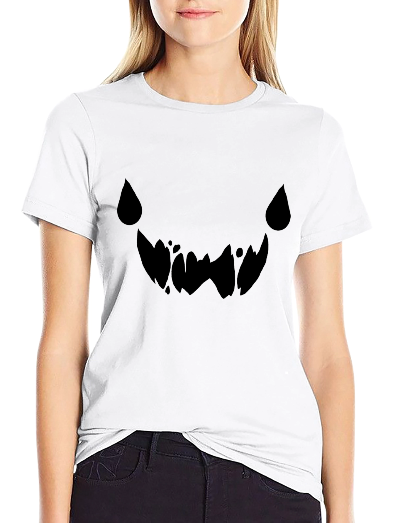 Spooky Grin Black Tee - Halloween Graphic T-Shirt