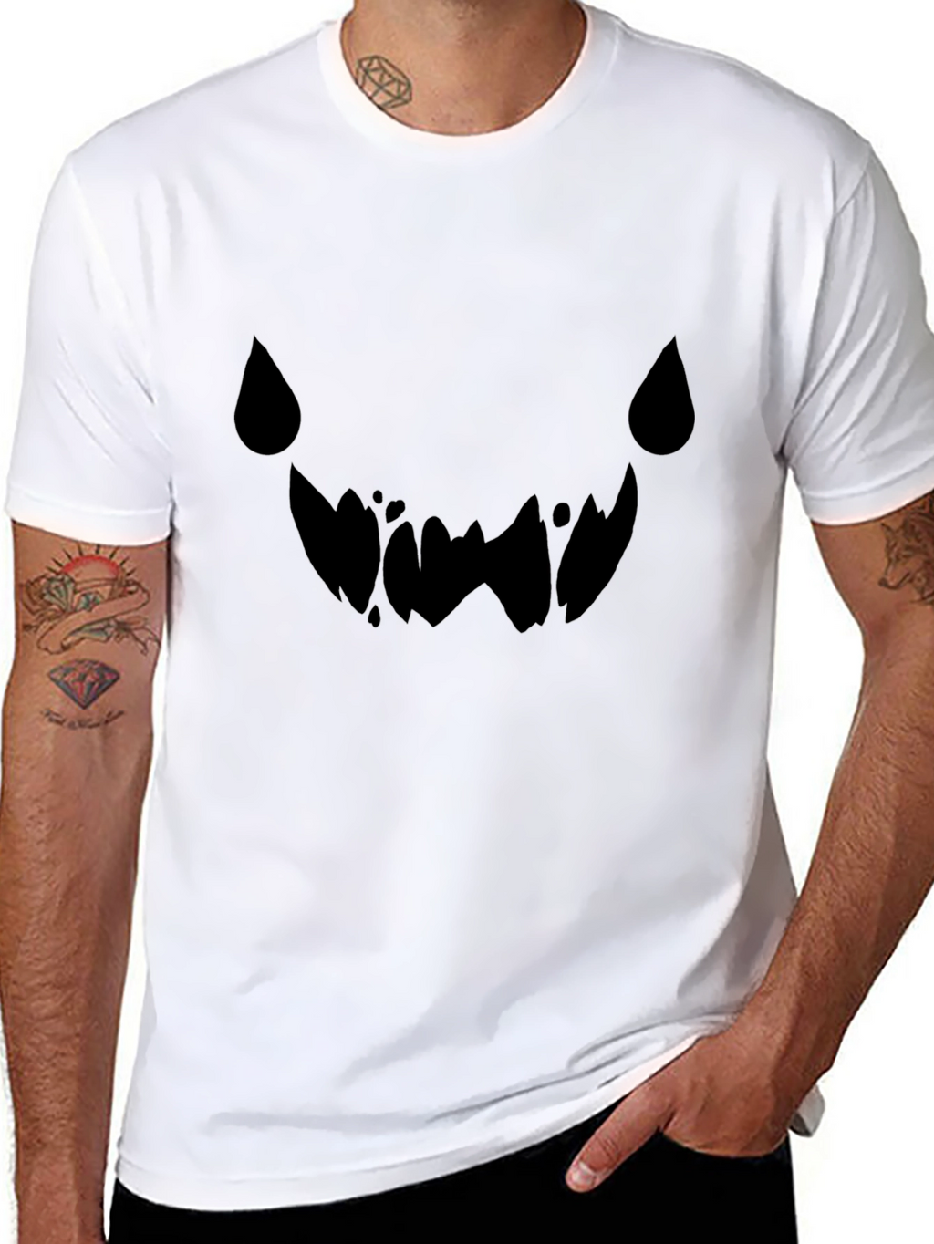 Spooky Grin Black Tee - Halloween Graphic T-Shirt