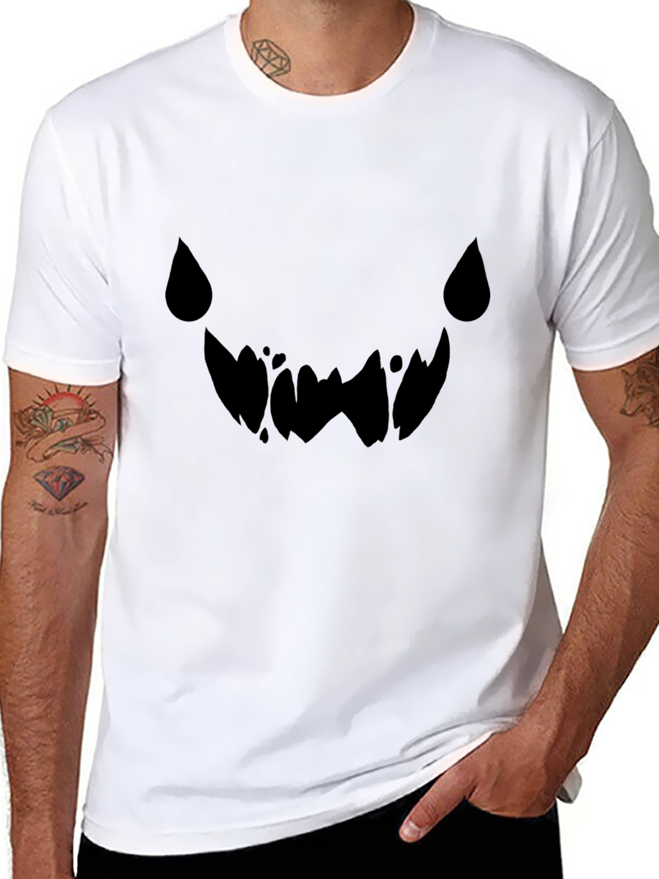 Spooky Grin Black Tee - Halloween Graphic T-Shirt