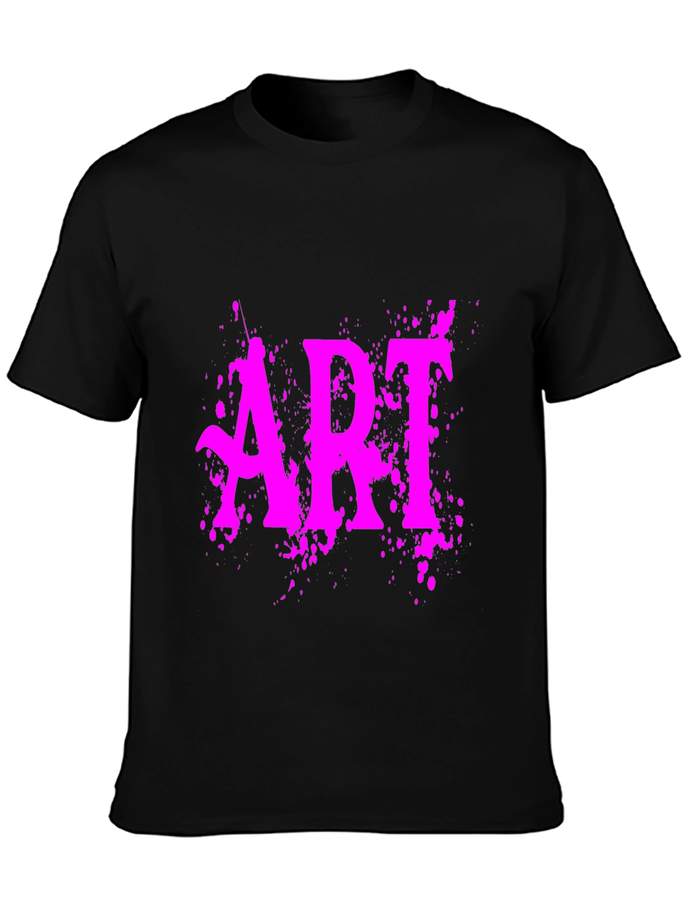 ART Graphic Tee - Vivid Pink Print on Black