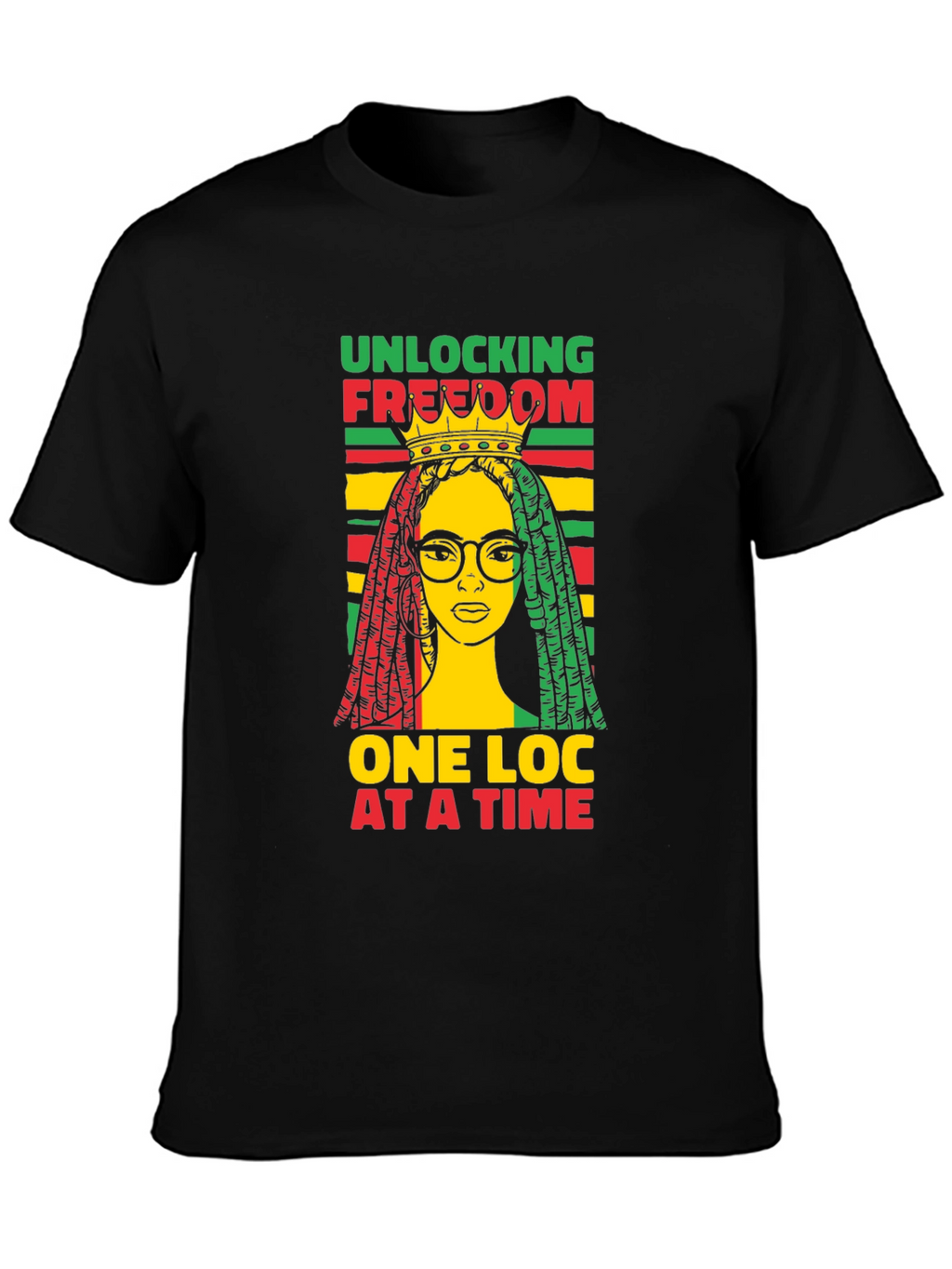 Unlocking Freedom Tee - Rasta Loc Design