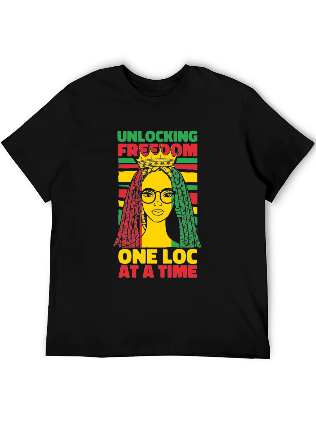 Unlocking Freedom Tee - Rasta Loc Design