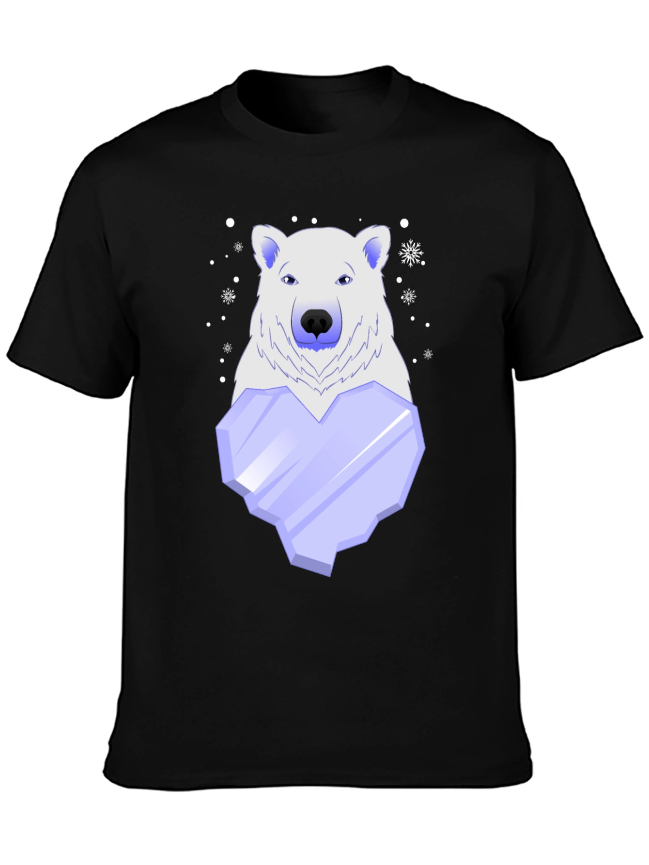 Polar Bear Ice Heart Graphic Tee - Cool Winter Style