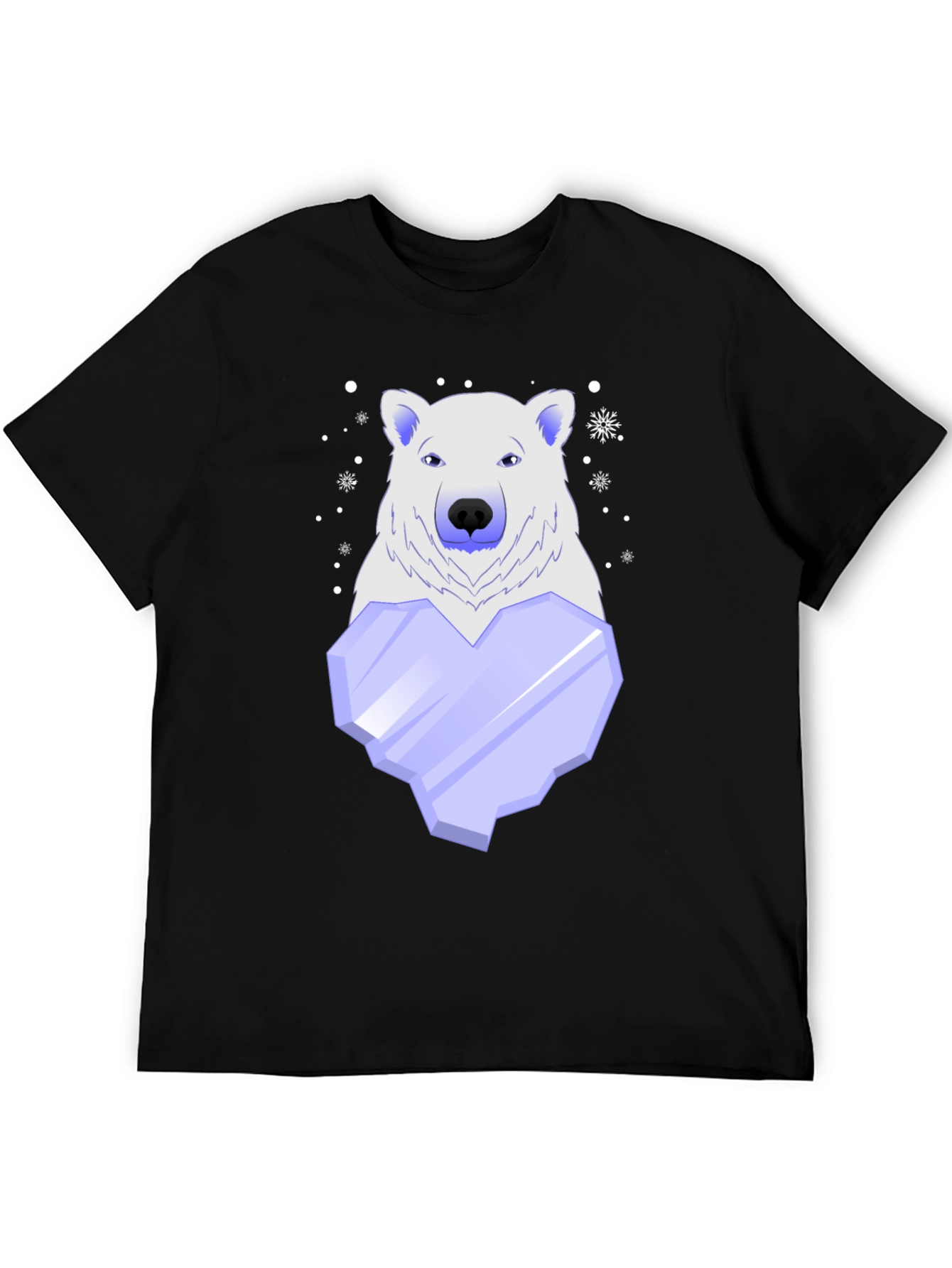 Polar Bear Ice Heart Graphic Tee - Cool Winter Style