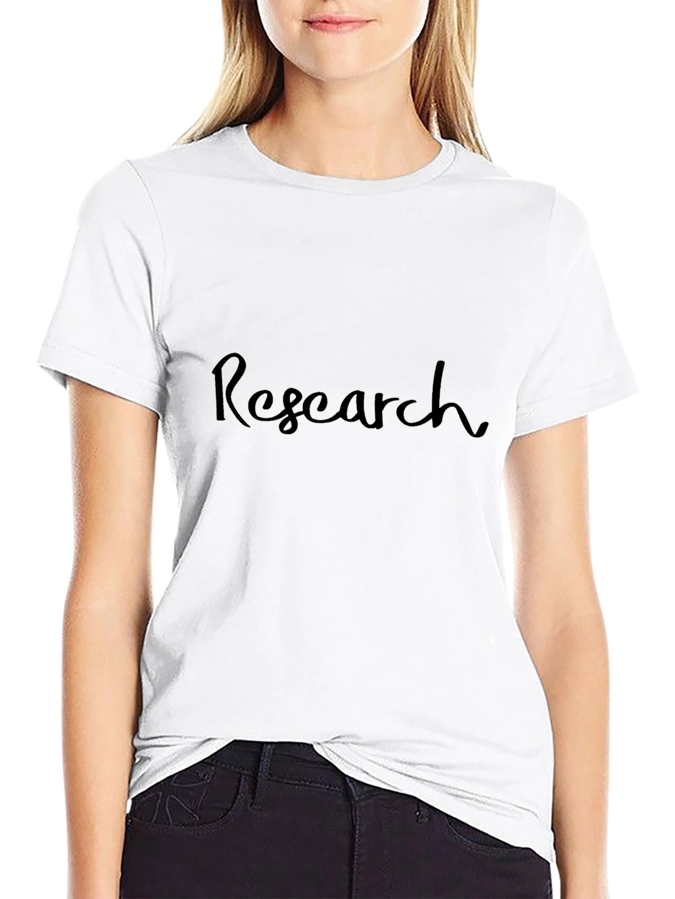 Research Black Cotton T-Shirt - Stylish Academic Wear