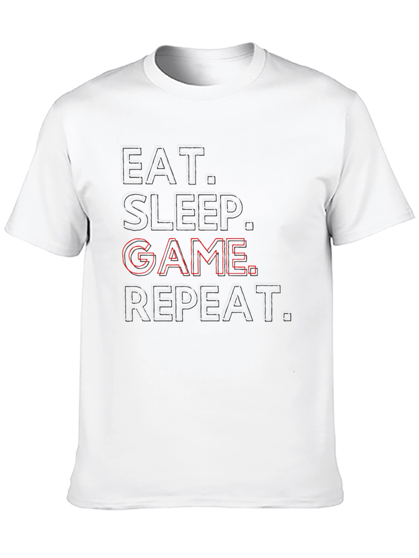 Eat Sleep Game Repeat Mens Graphic Tee