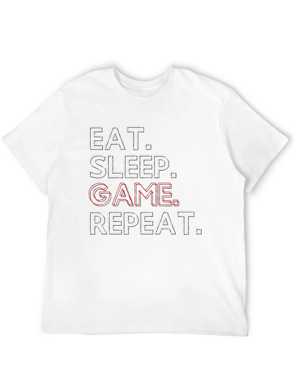 Eat Sleep Game Repeat Mens Graphic Tee