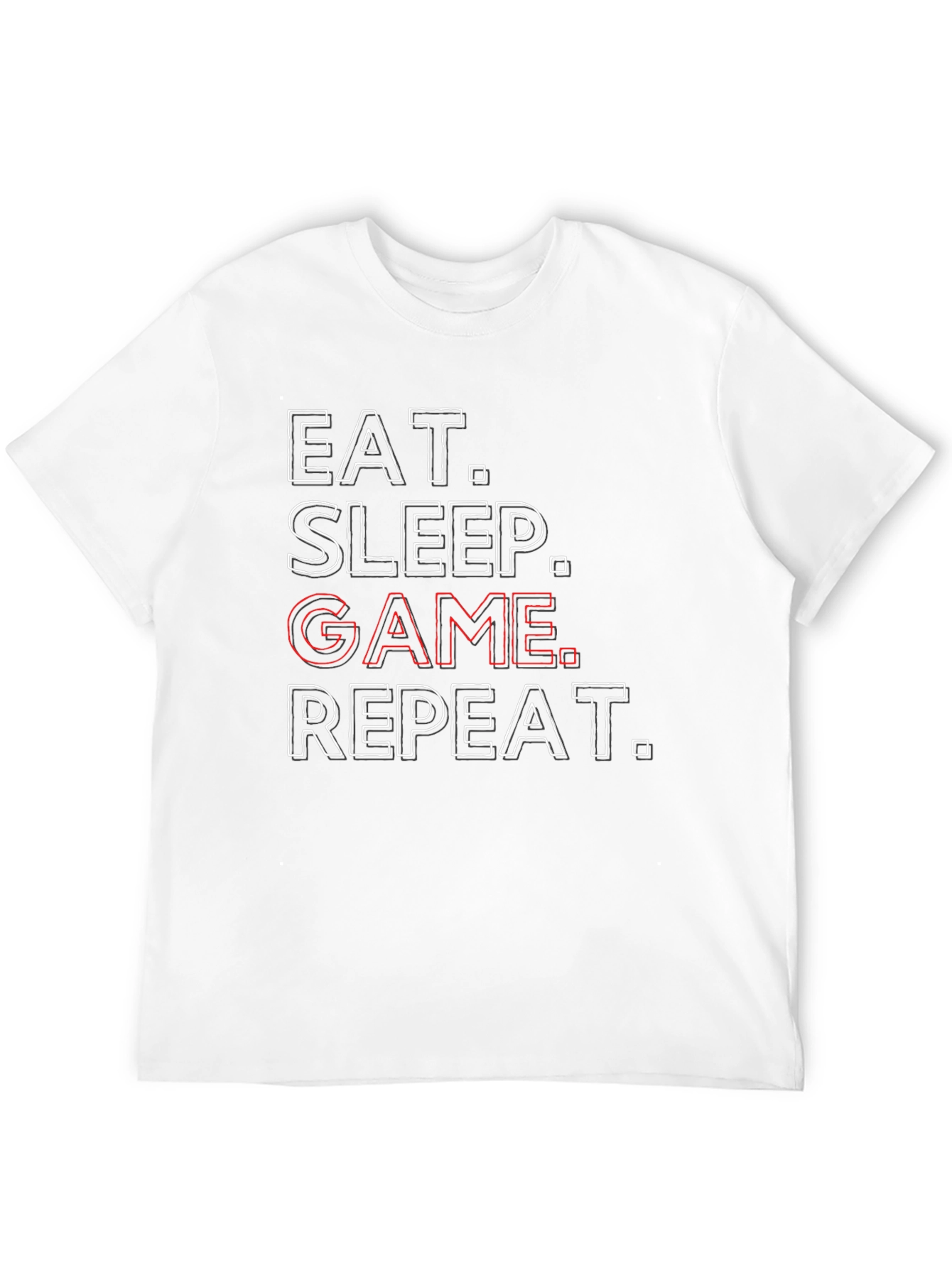Eat Sleep Game Repeat Mens Graphic Tee