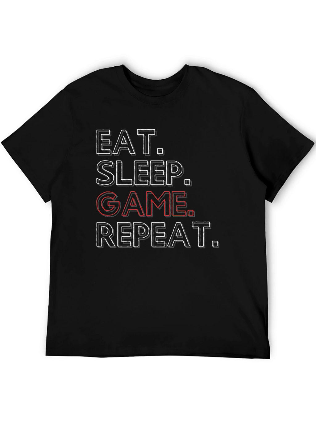 Eat Sleep Game Repeat Mens Graphic Tee