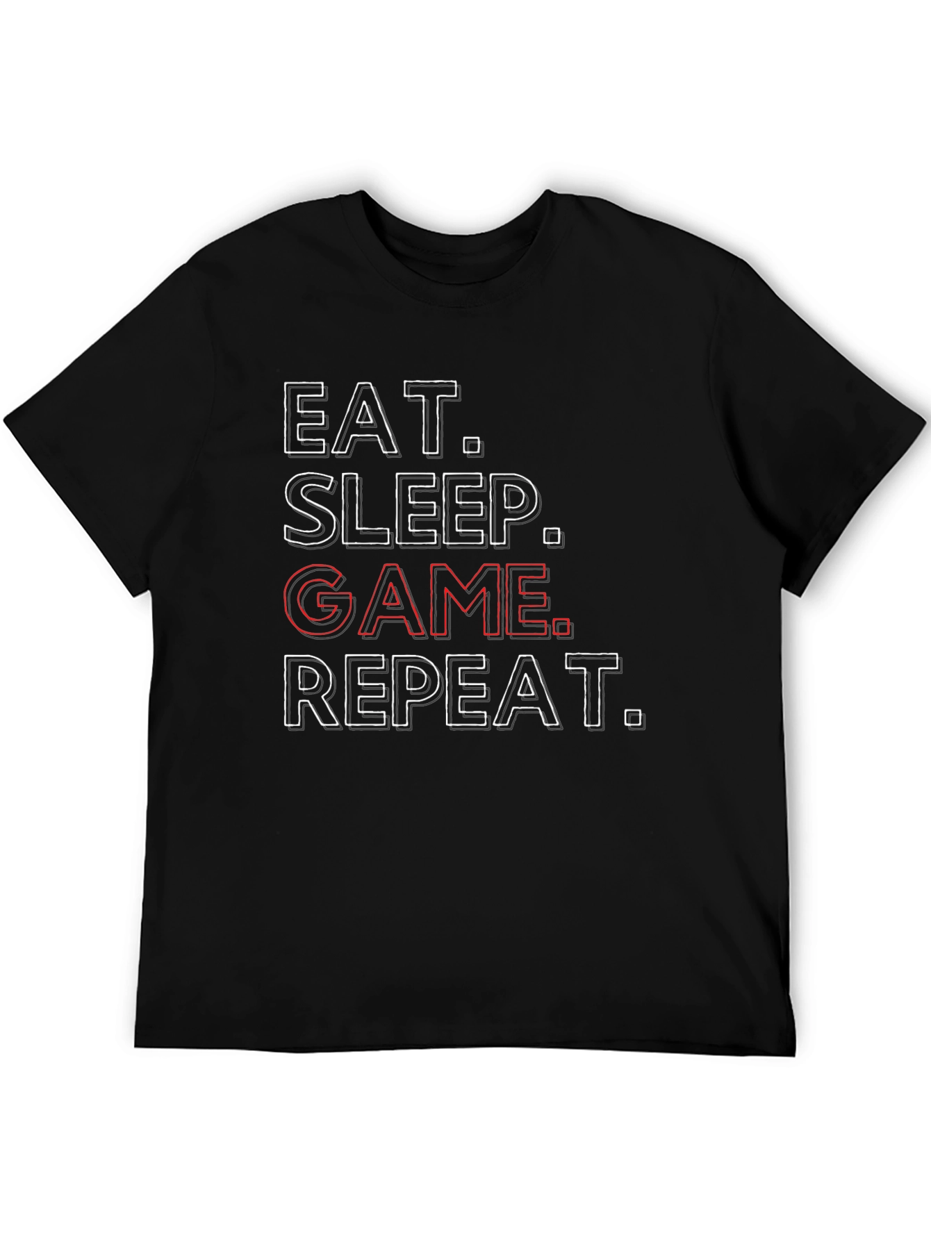 Eat Sleep Game Repeat Mens Graphic Tee