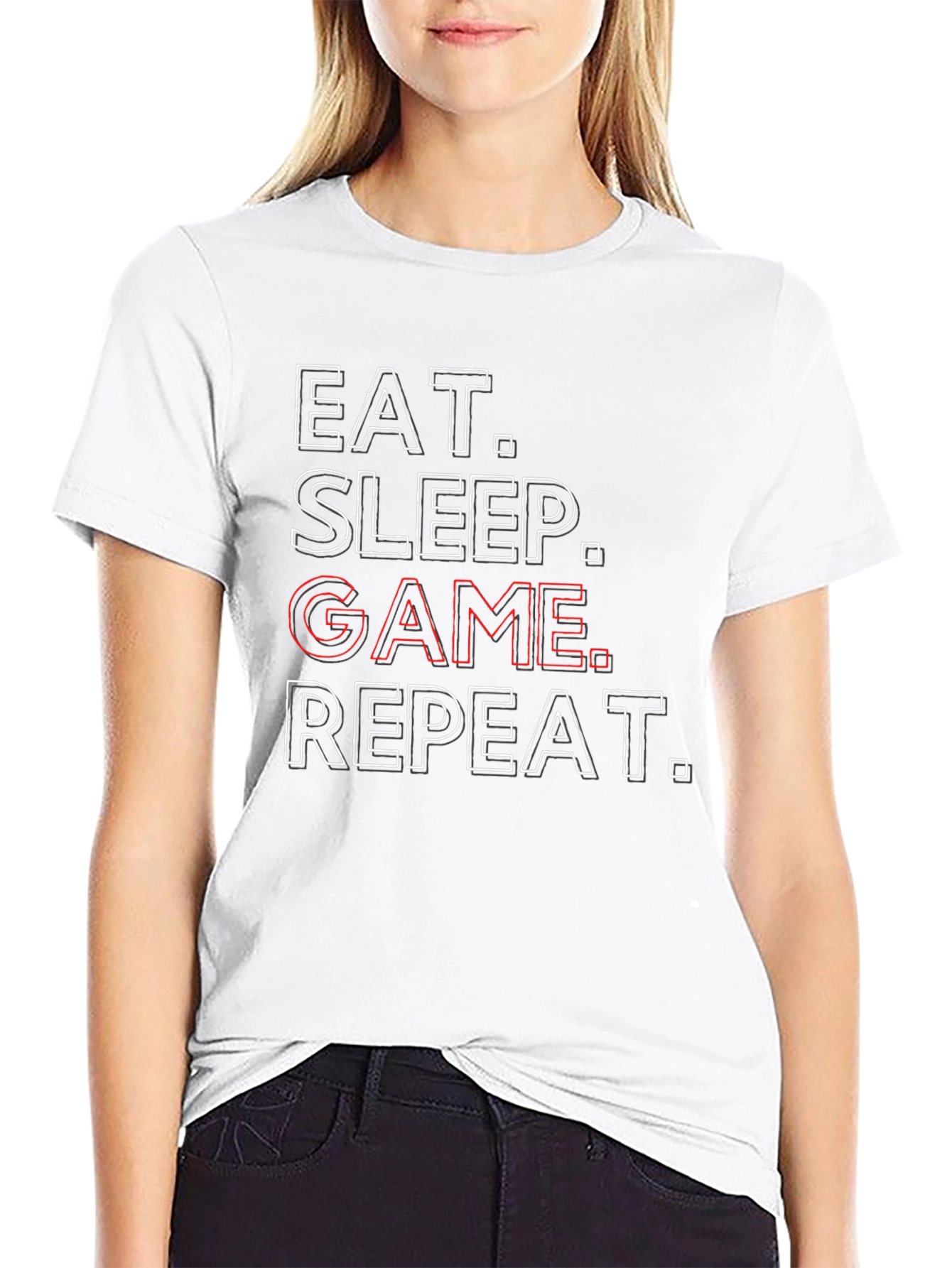 Eat Sleep Game Repeat Mens Graphic Tee
