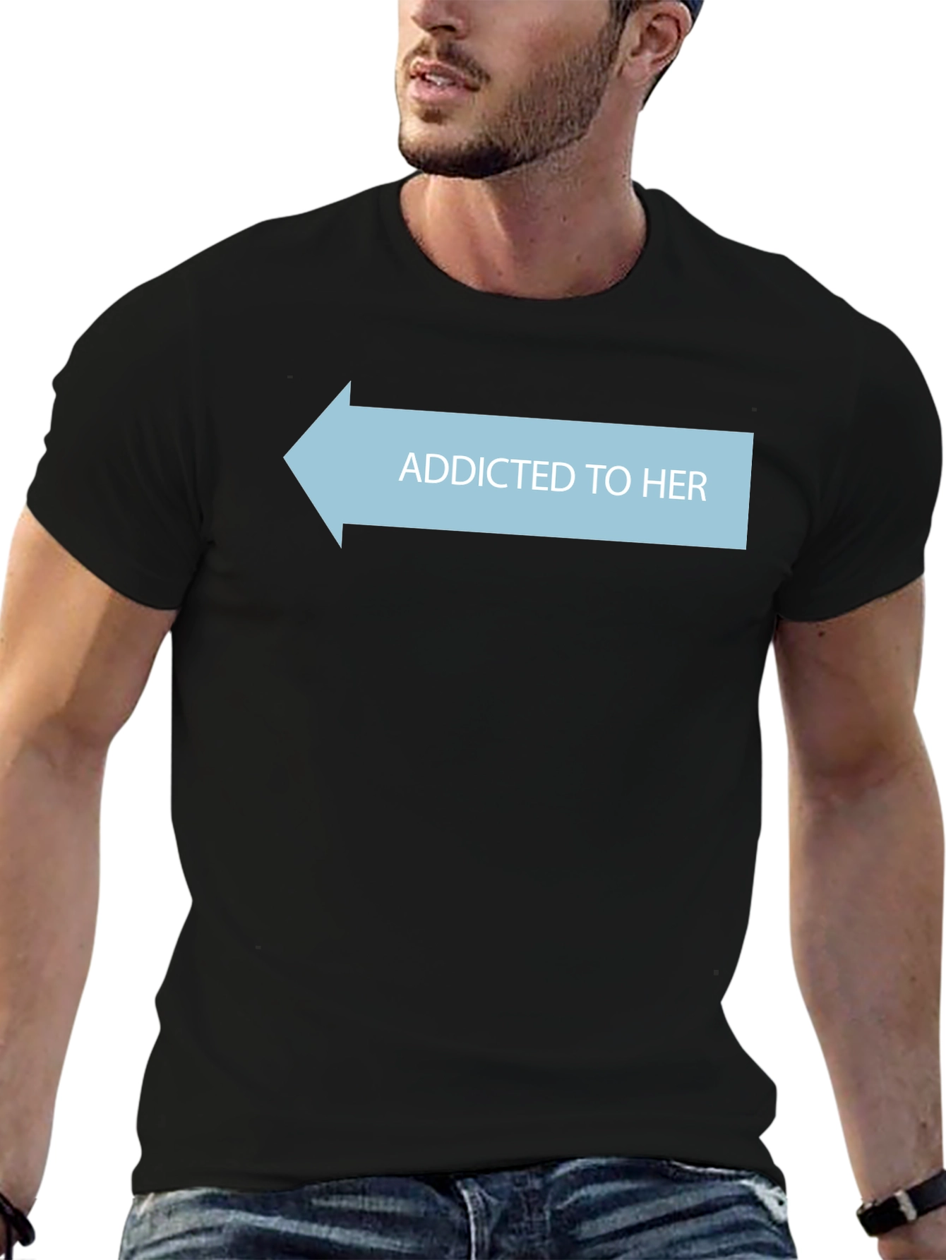 Addicted To Her Tee - Novelty Graphic T-Shirt