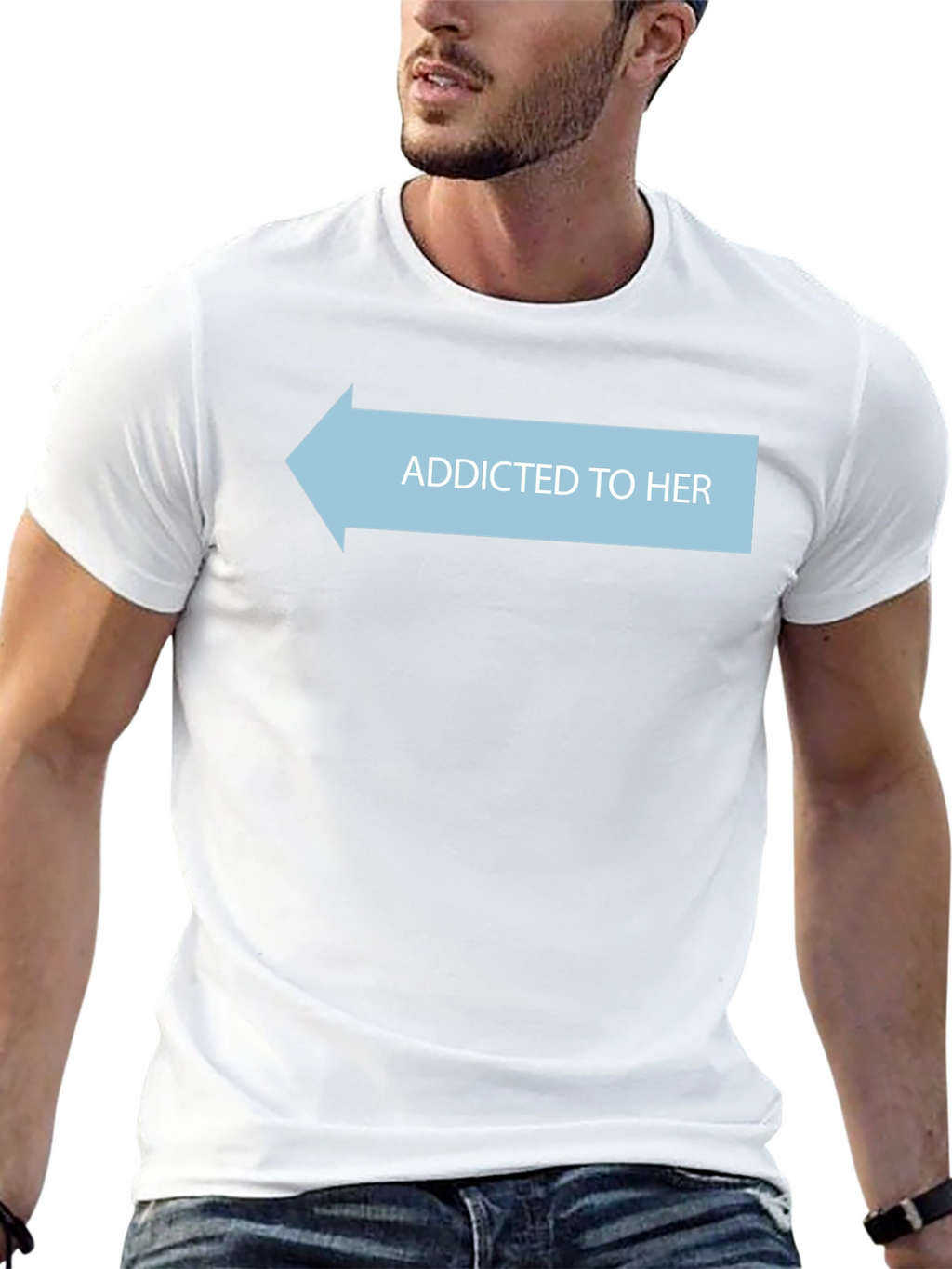 Addicted To Her Tee - Novelty Graphic T-Shirt