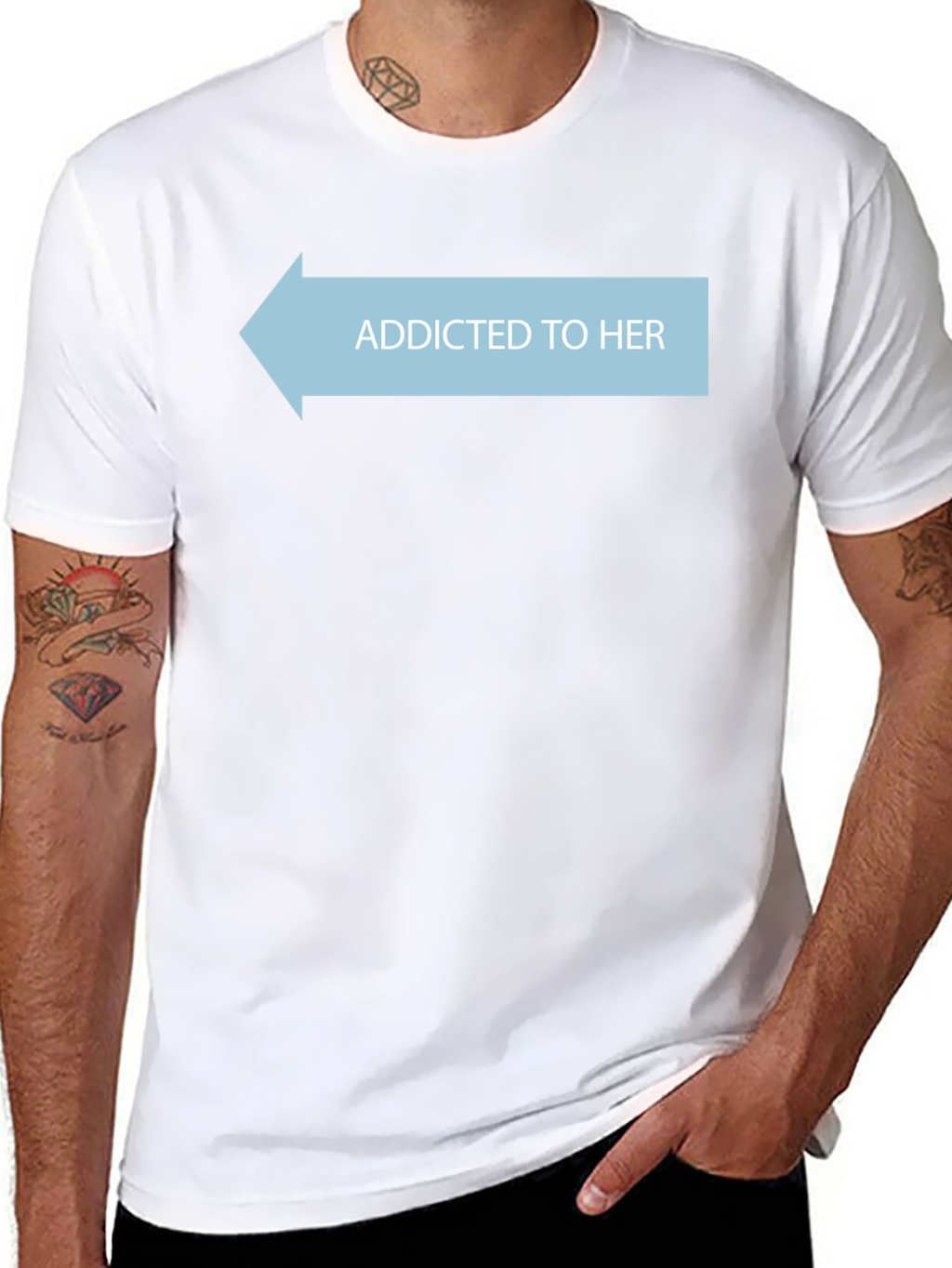 Addicted To Her Tee - Novelty Graphic T-Shirt