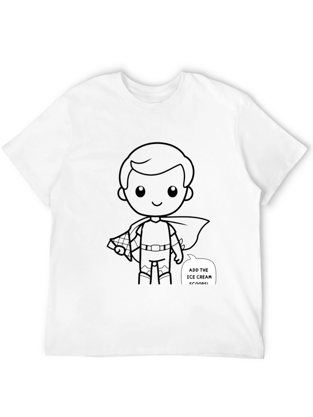 Superhero Cartoon Graphic Black T-Shirt