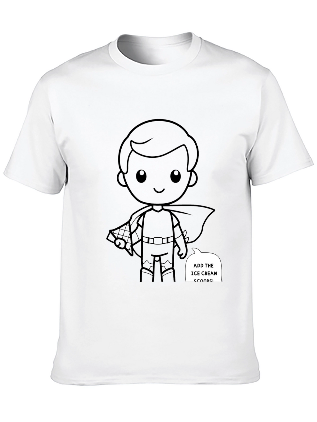 Superhero Cartoon Graphic Black T-Shirt