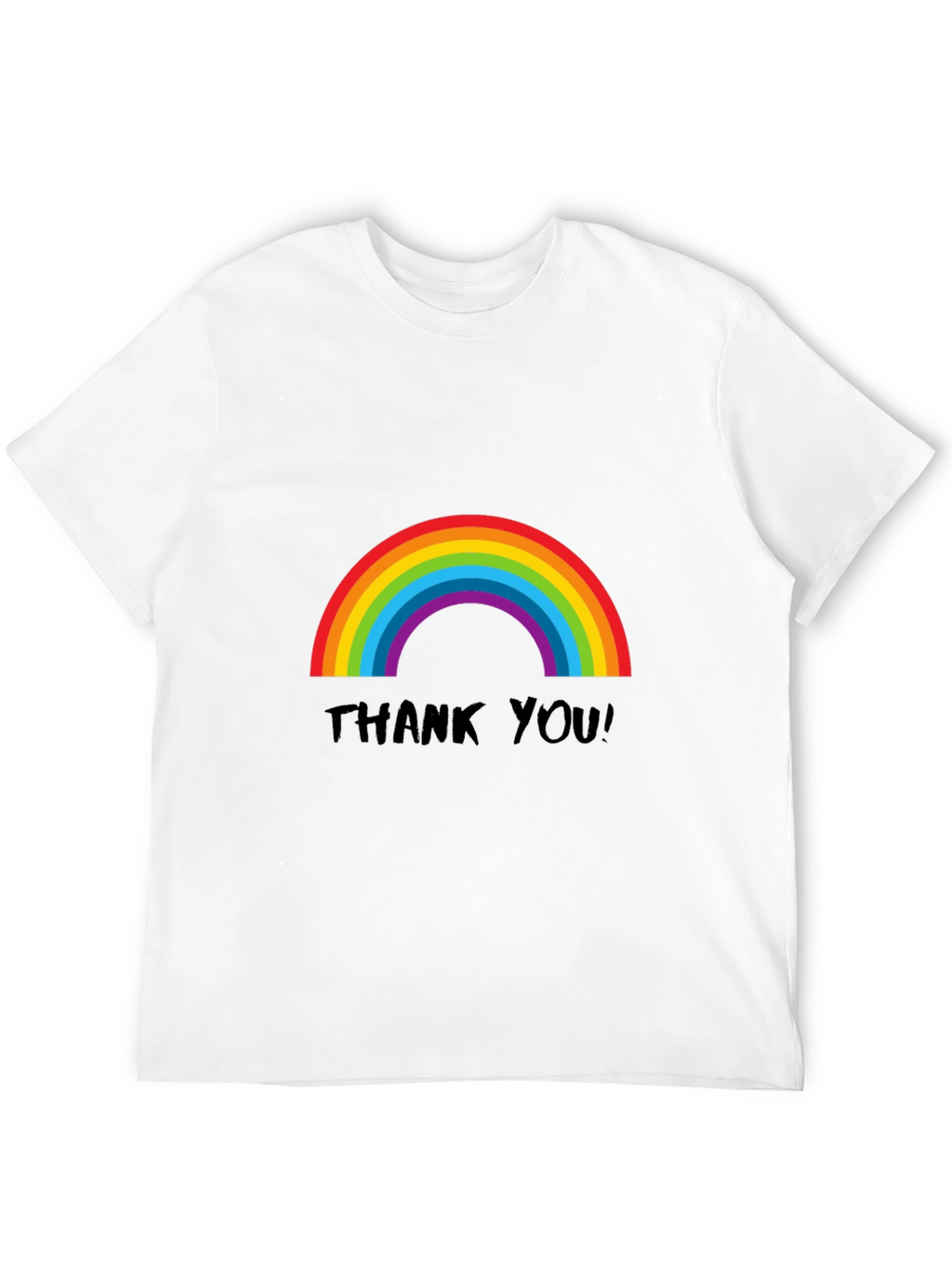 Rainbow Thank You T-Shirt - Black Casual Tee