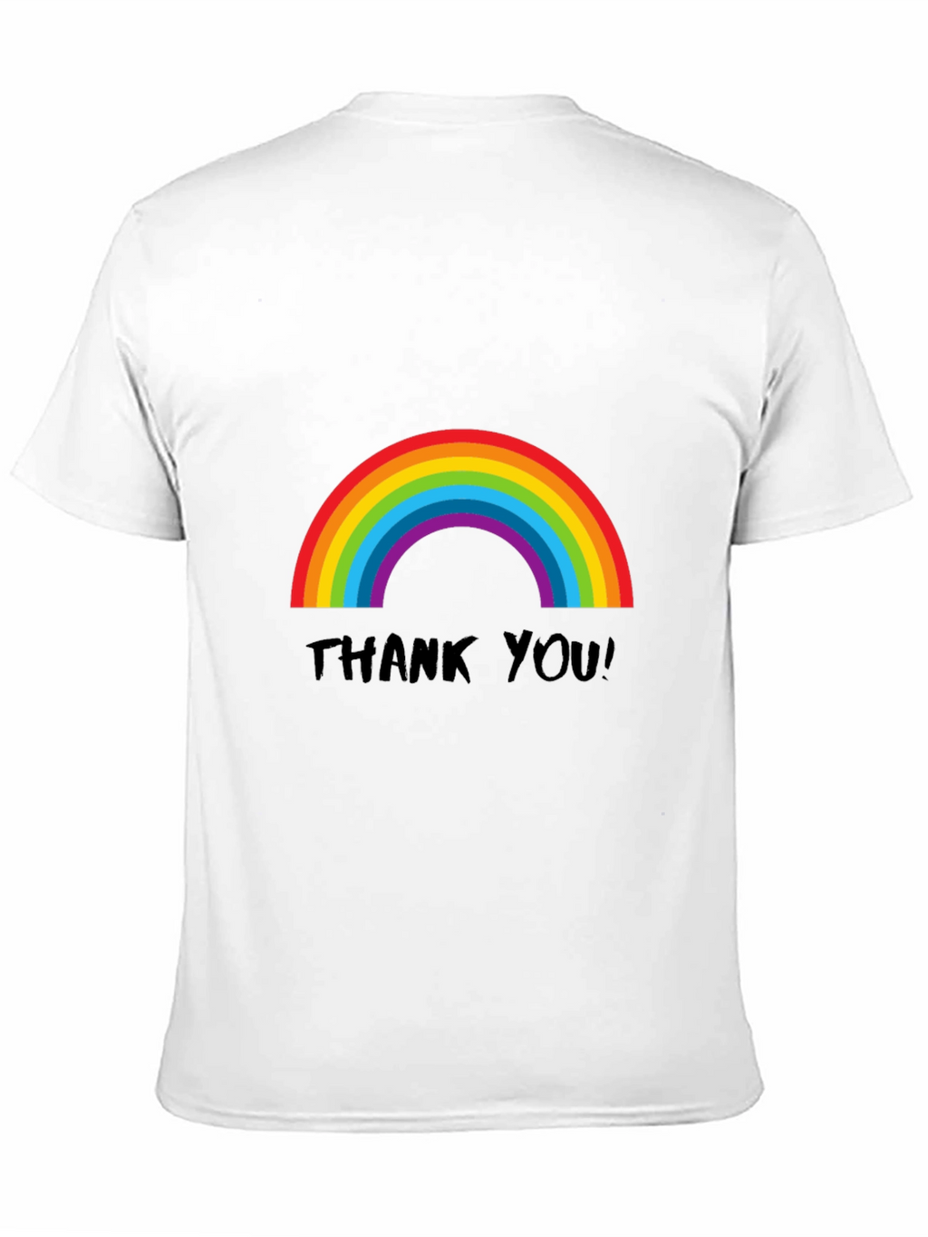Rainbow Thank You T-Shirt - Black Casual Tee