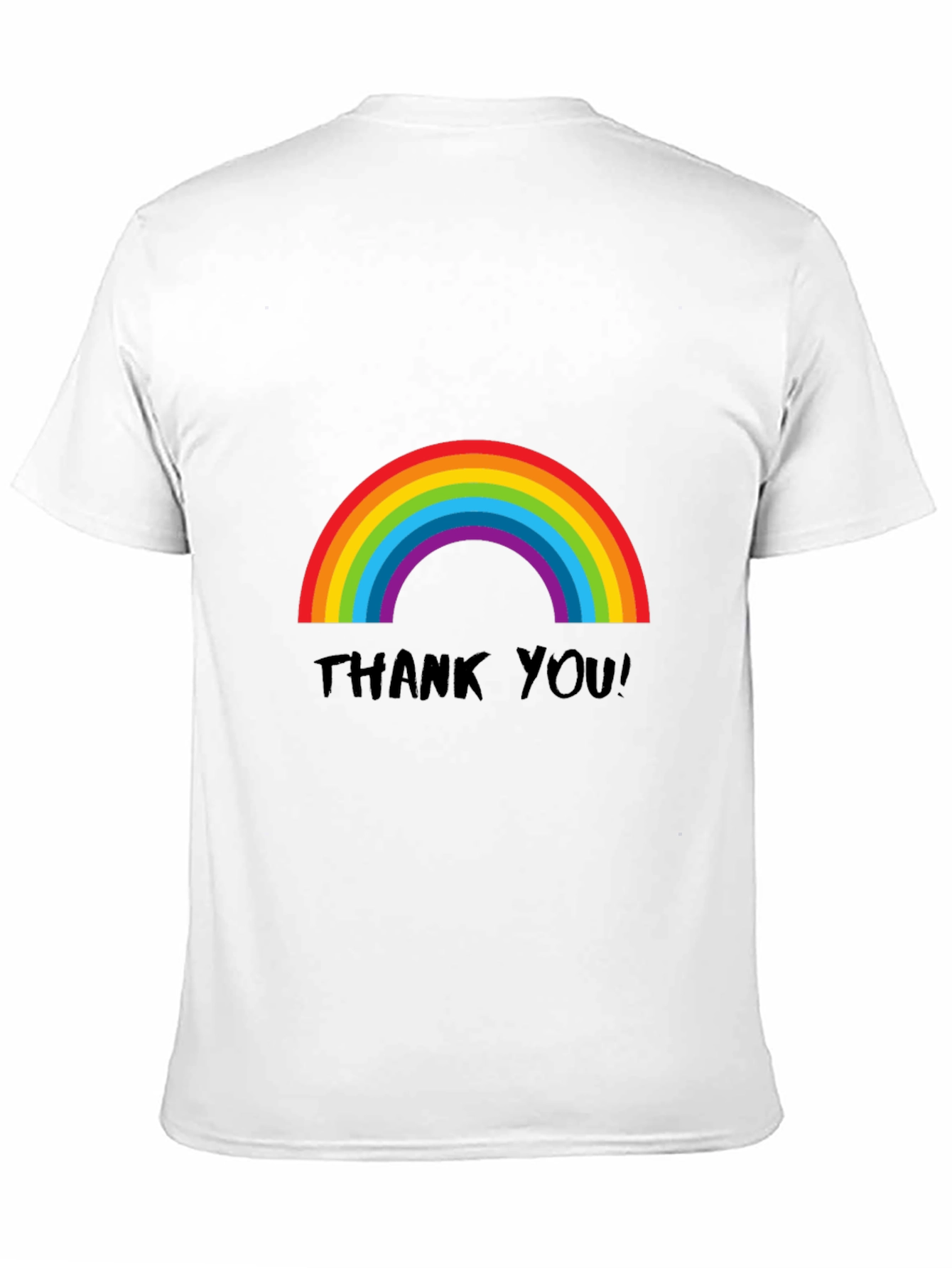 Rainbow Thank You T-Shirt - Black Casual Tee