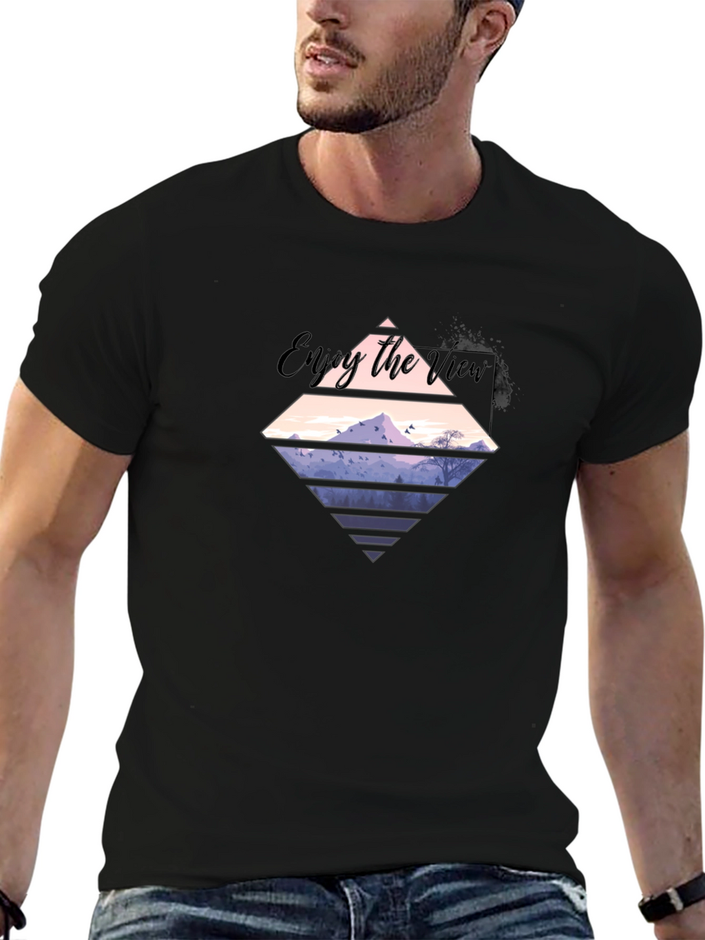 Enjoy the View Graphic Tee - Mens Black T-Shirt