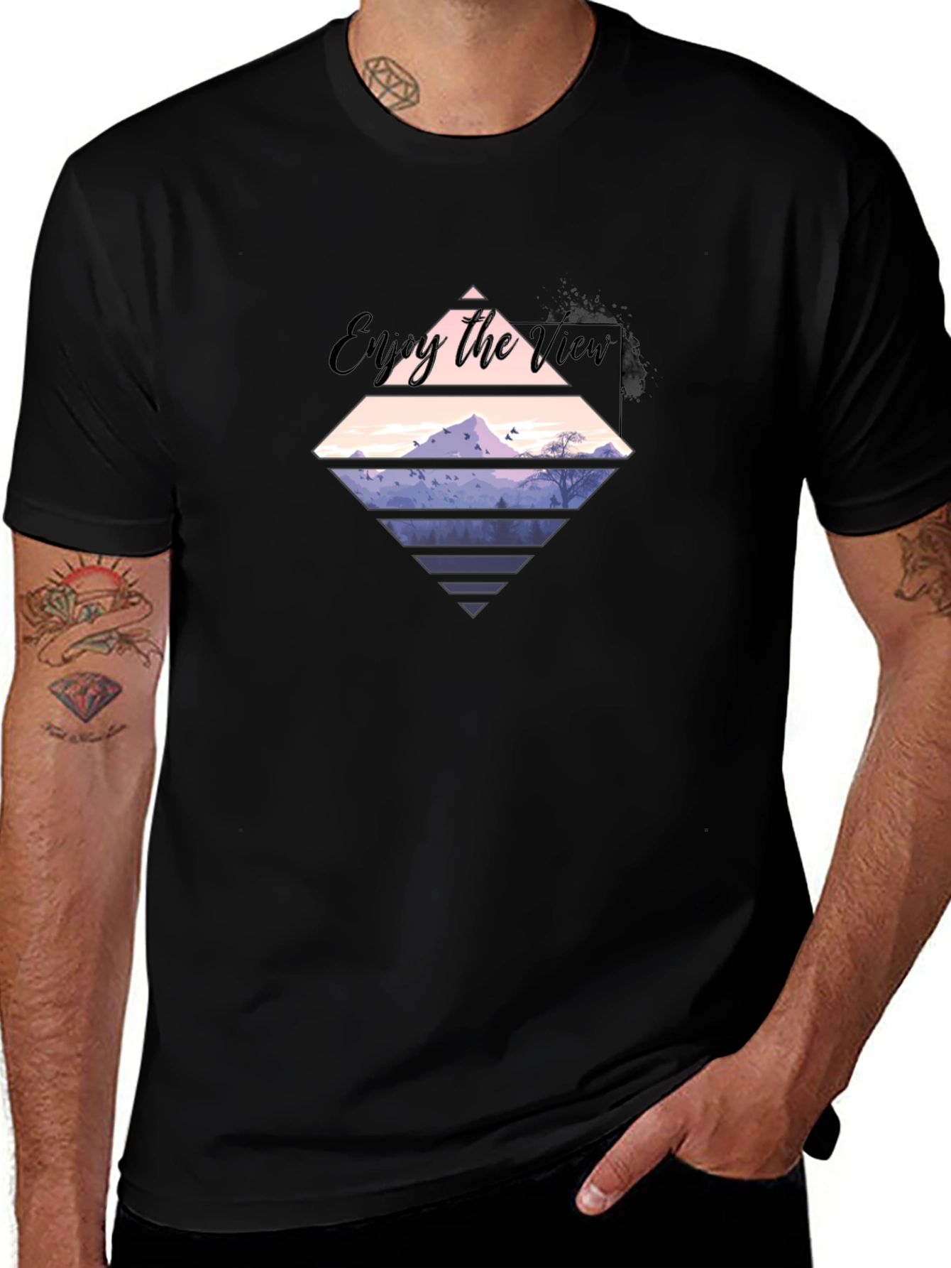 Enjoy the View Graphic Tee - Mens Black T-Shirt