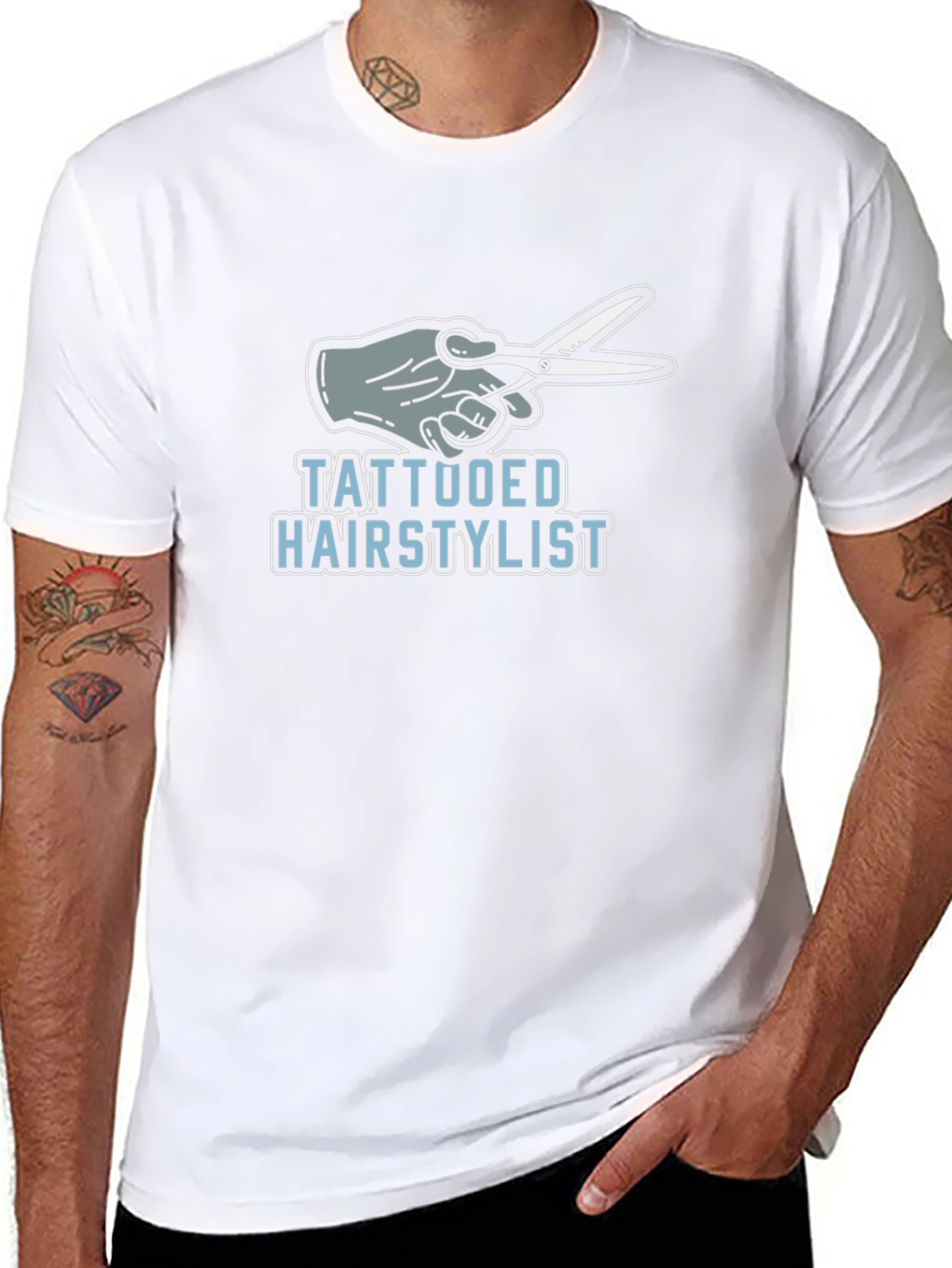 Tattooed Hairstylist Graphic Tee - Cool Barber T-Shirt