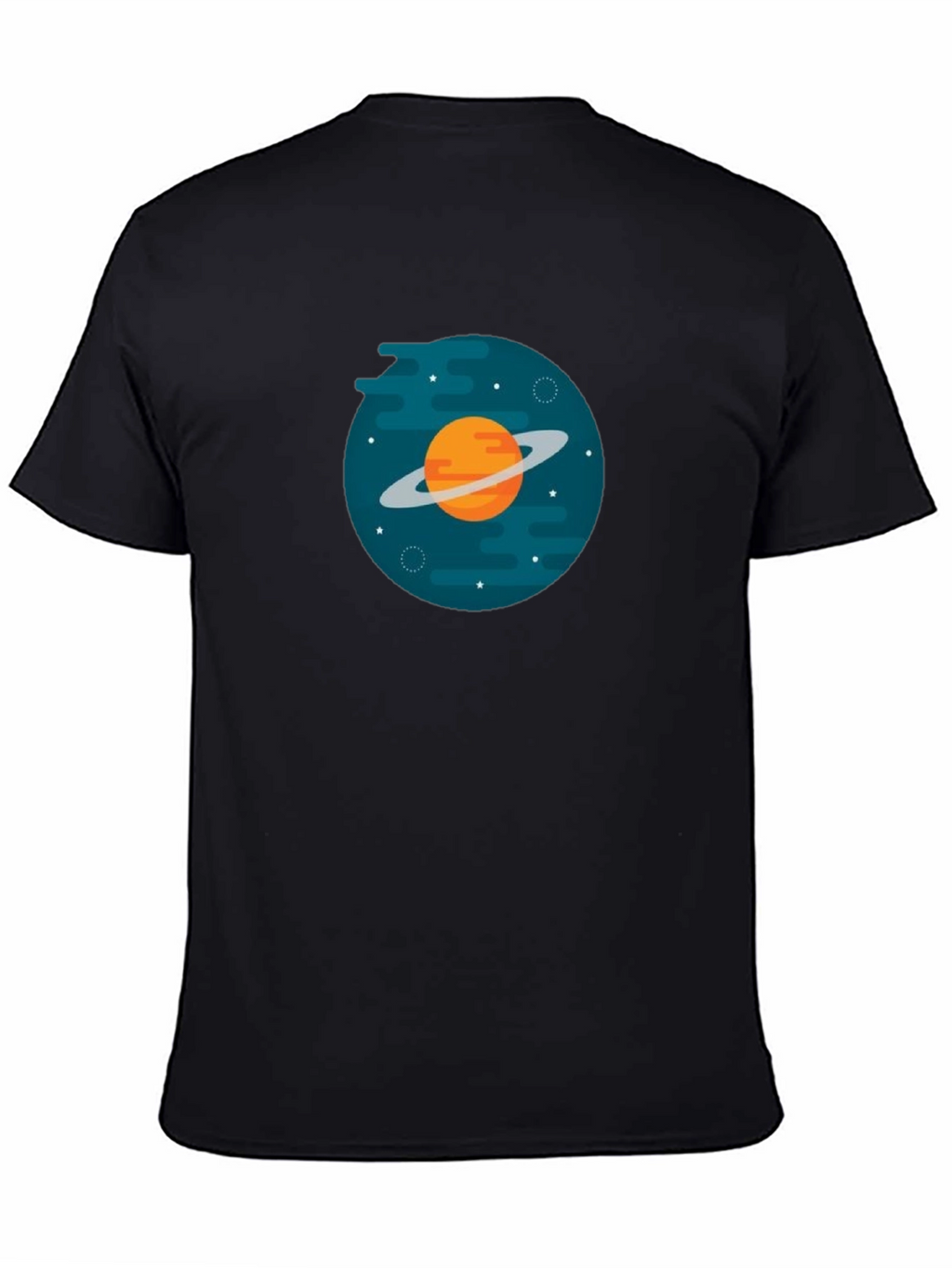 Saturn Graphic Black T-Shirt - Modern Style