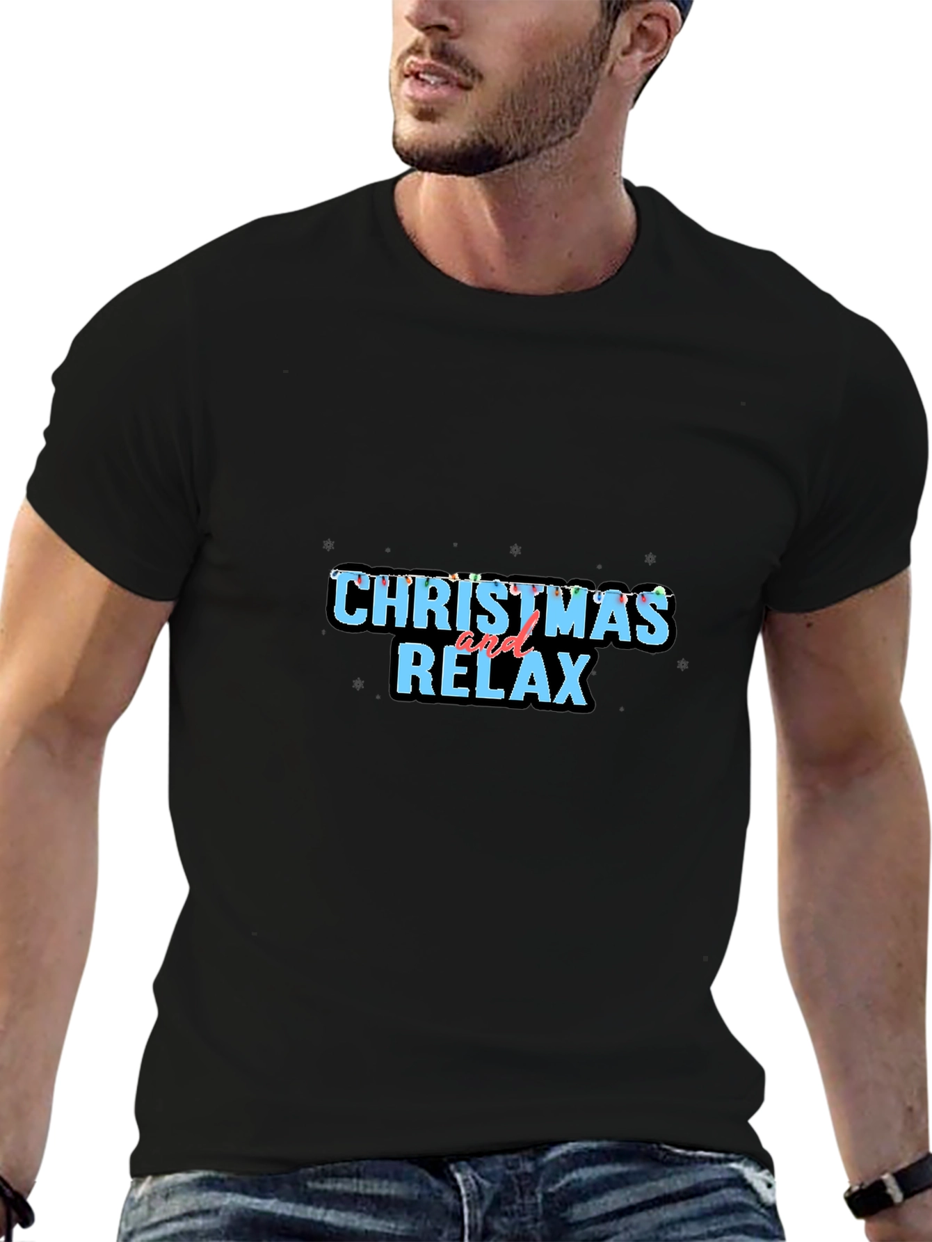 Christmas and Relax Black Tee